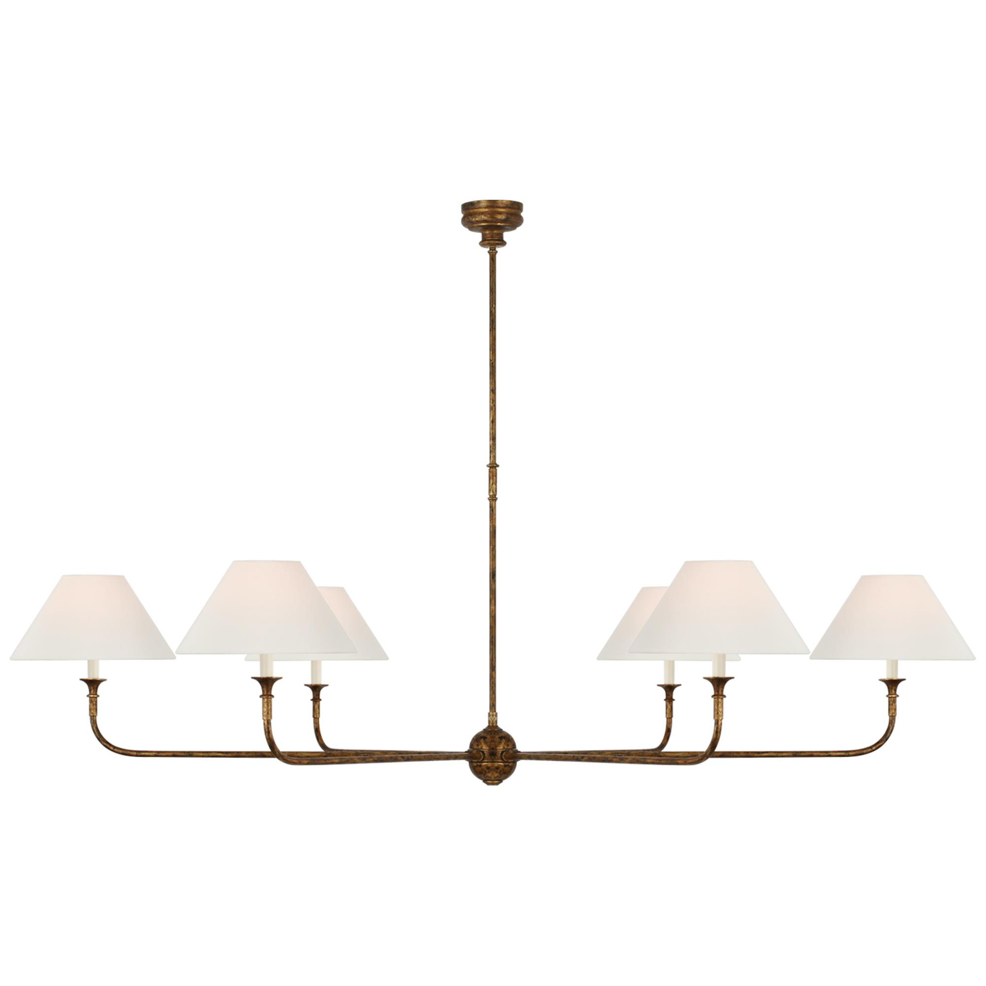 Visual Comfort Signature Collection Thomas O'Brien Piaf 72 Inch 6 Light LED Chandelier Piaf - TOB 5454AG-L - Transitional