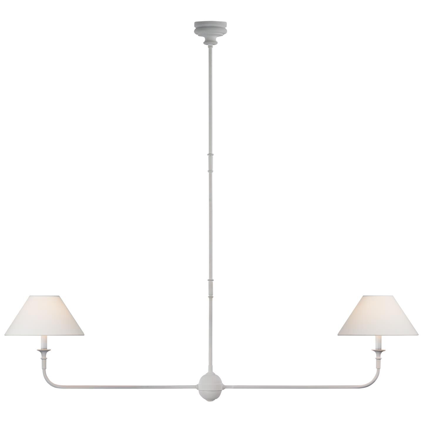 Visual Comfort Signature Collection Thomas O'Brien Piaf 62 Inch 2 Light LED Linear Suspension Light Piaf - TOB 5455PW-L - Transitional