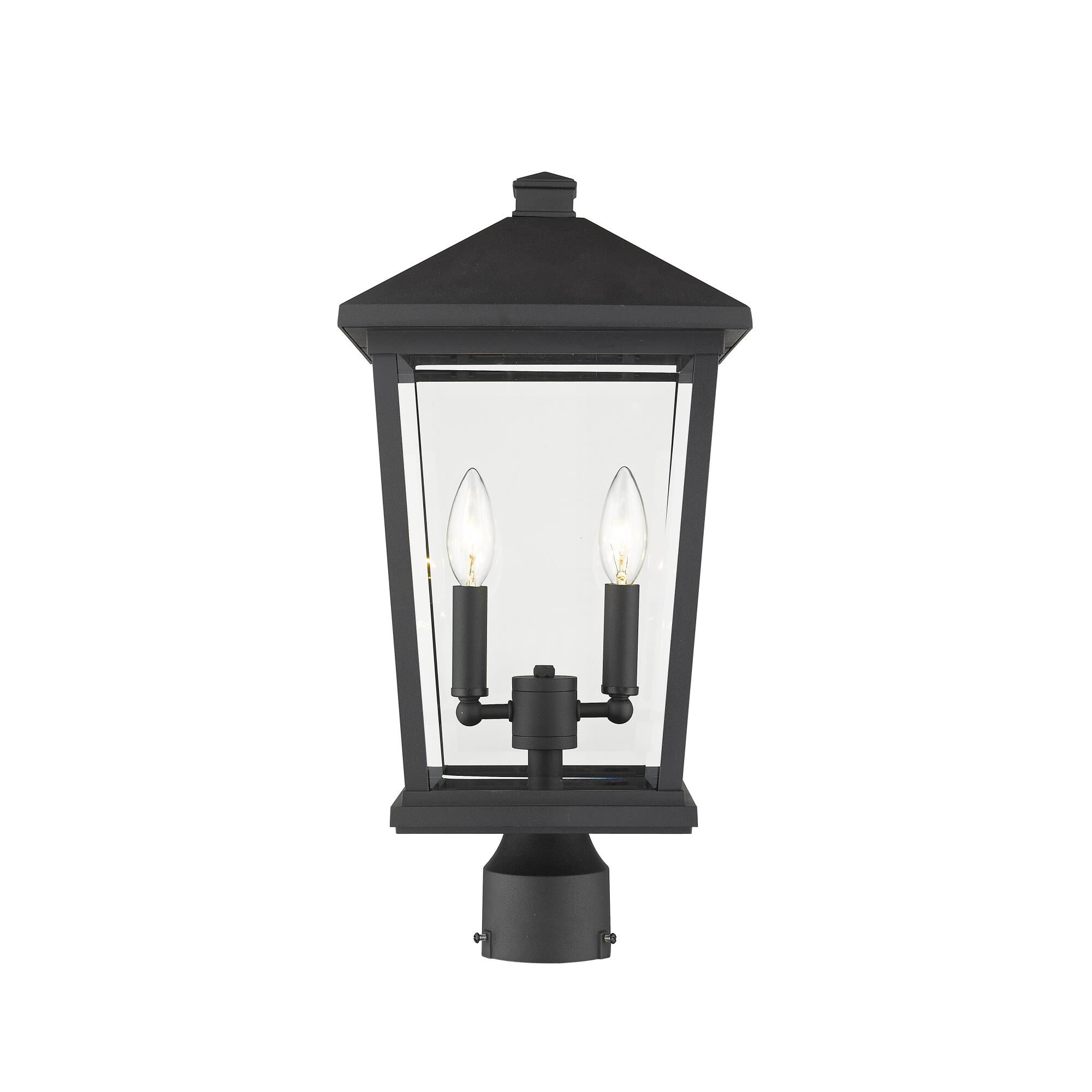 Photos - Floodlight / Street Light Z-Lite Beacon 19 Inch Tall 2 Light Outdoor Post Lamp Beacon - 568PHBR-BK 