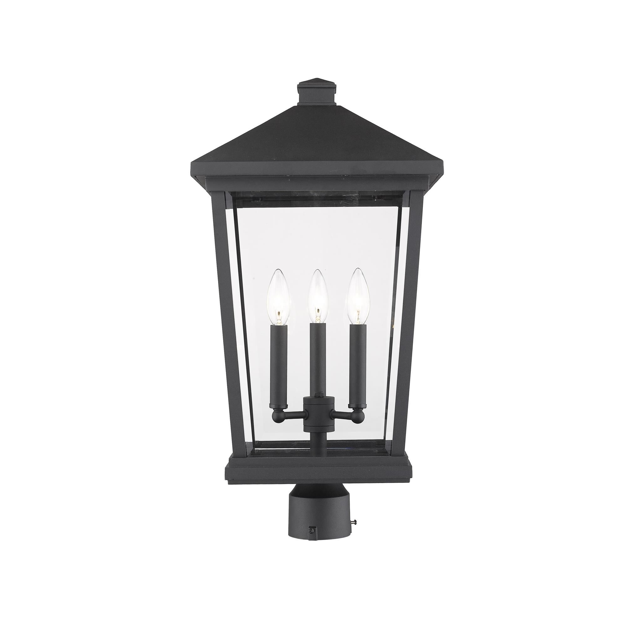 Photos - Floodlight / Street Light Z-Lite Beacon 23 Inch Tall 3 Light Outdoor Post Lamp Beacon - 568PHXLR-BK