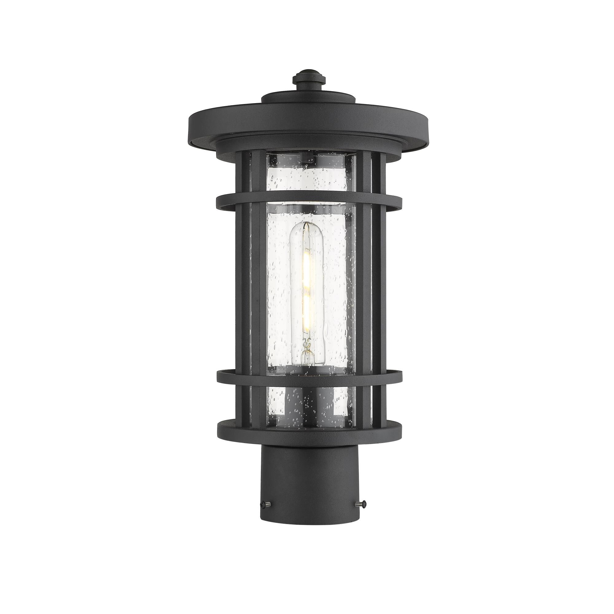 Photos - Floodlight / Street Light Z-Lite Jordan 14 Inch Tall Outdoor Post Lamp Jordan - 570PHM-BK - Craftsma