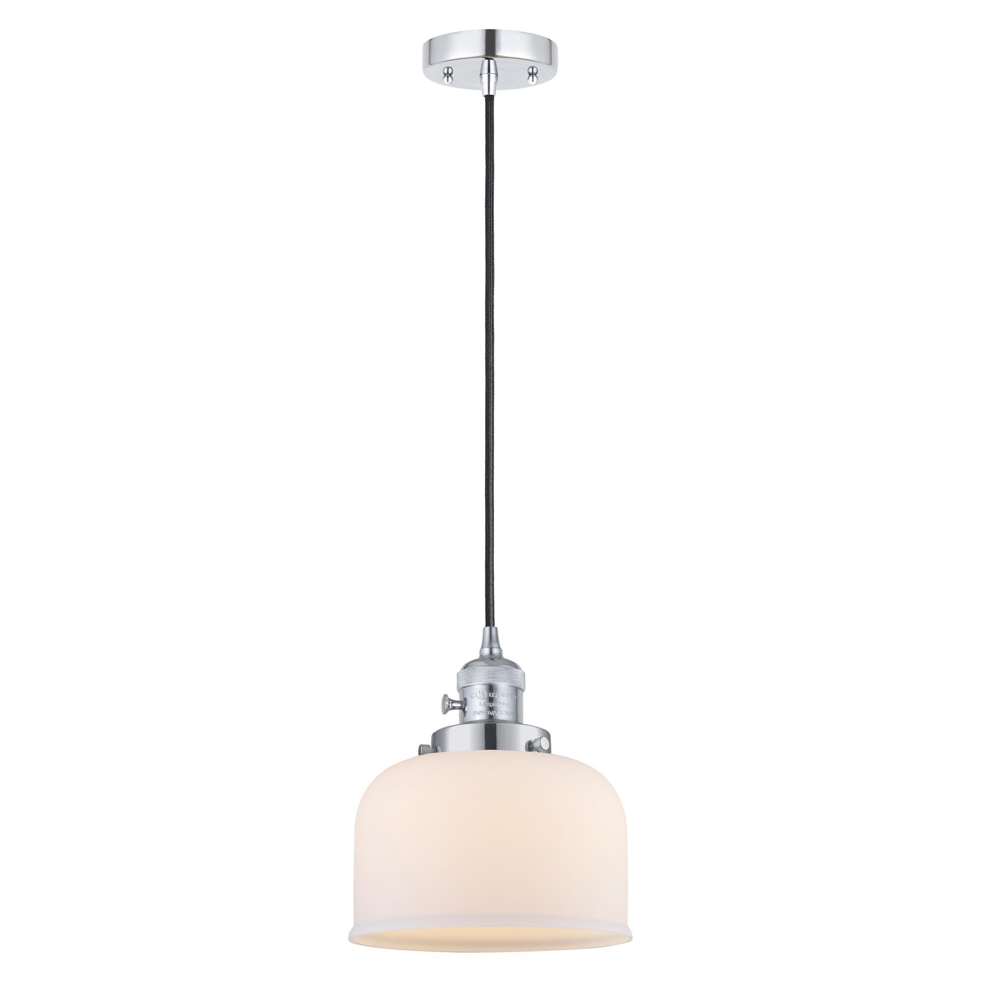 Shown in Polished Chrome finish and Matte White glass