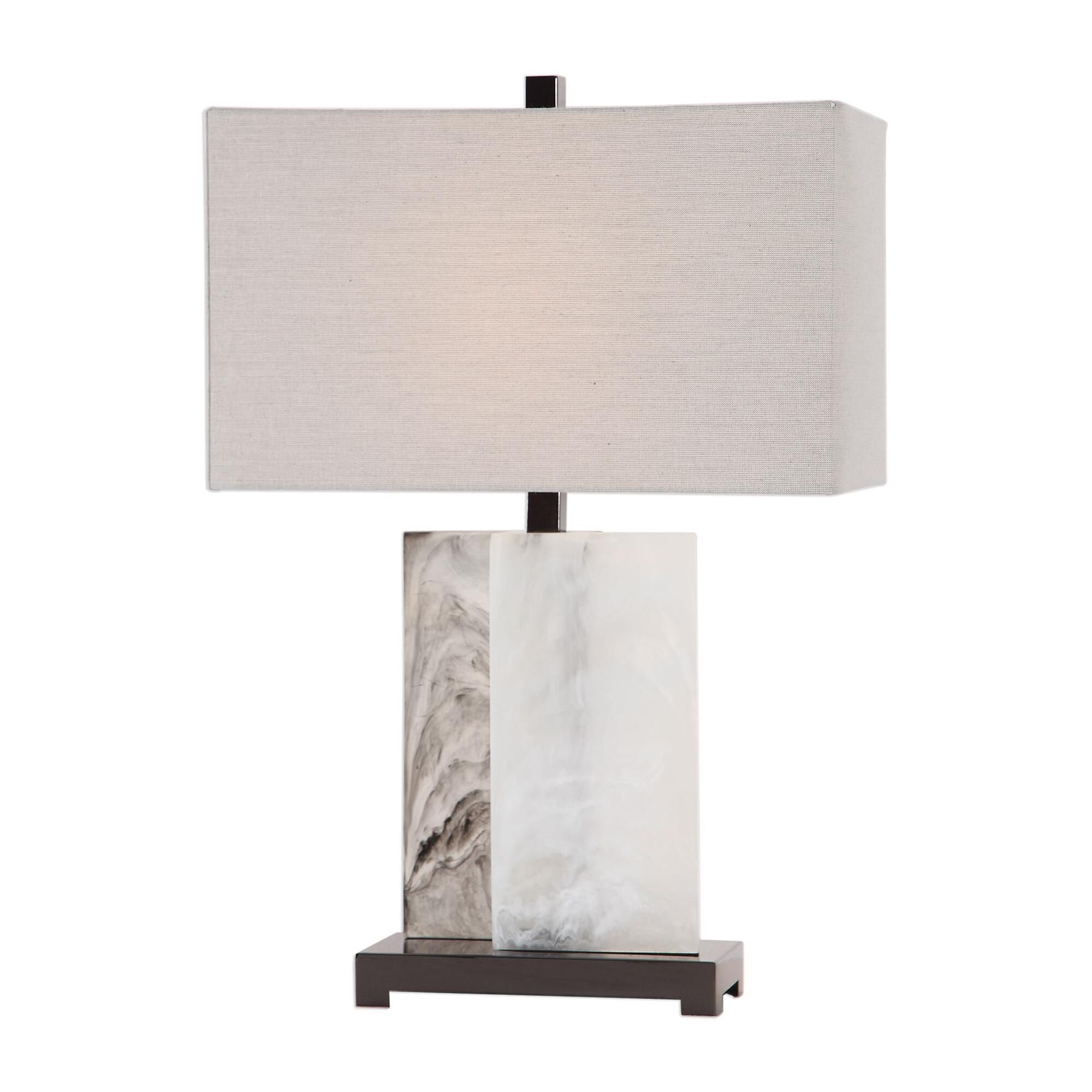 Shown in This Modern Silhouette Features Two Rectangular Slabs Reminiscent Of Billowing Smoke Fastened In An  finish and Rectangle Hardback shade