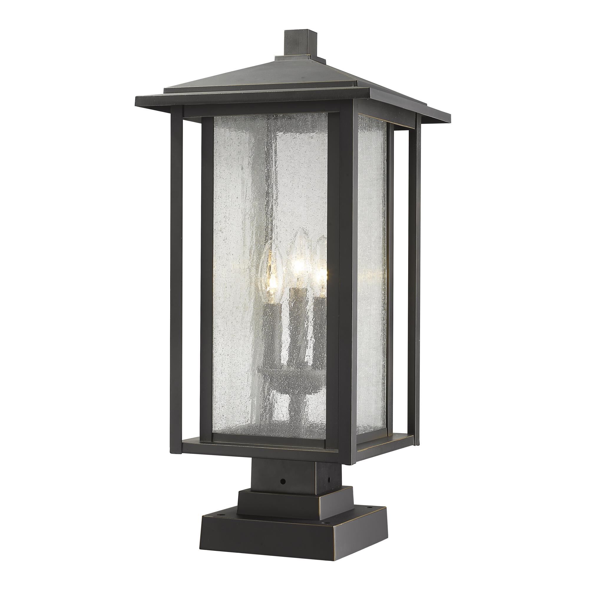 Aspen 23 Inch Tall 3 Light Outdoor Pier Lamp by Z-Lite