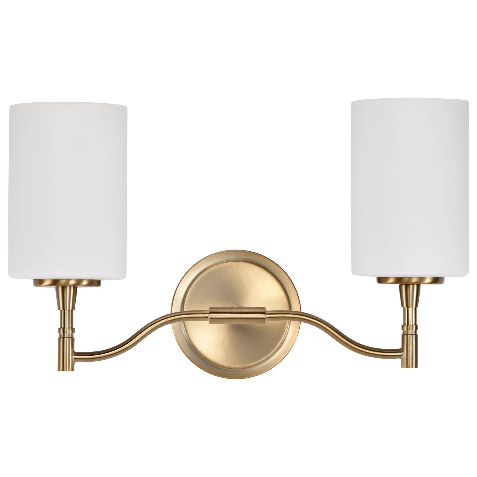 Shown in Burnished Brass finish and White Opal glass
