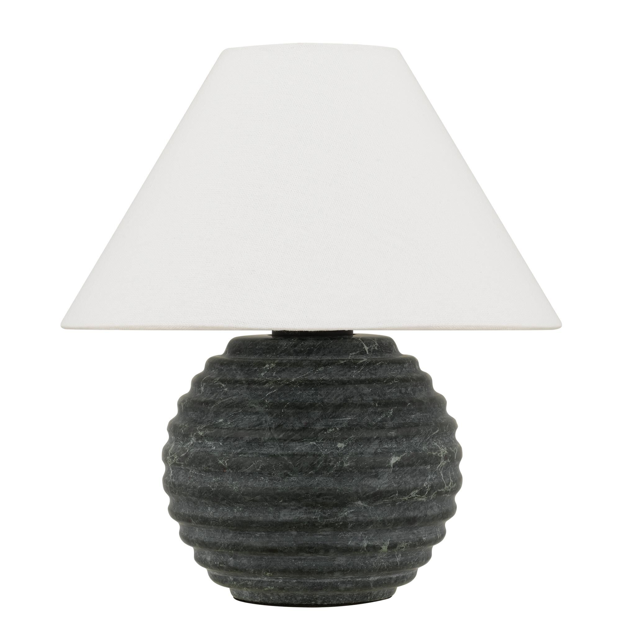 Shown in Matte Black finish and Fabric shade