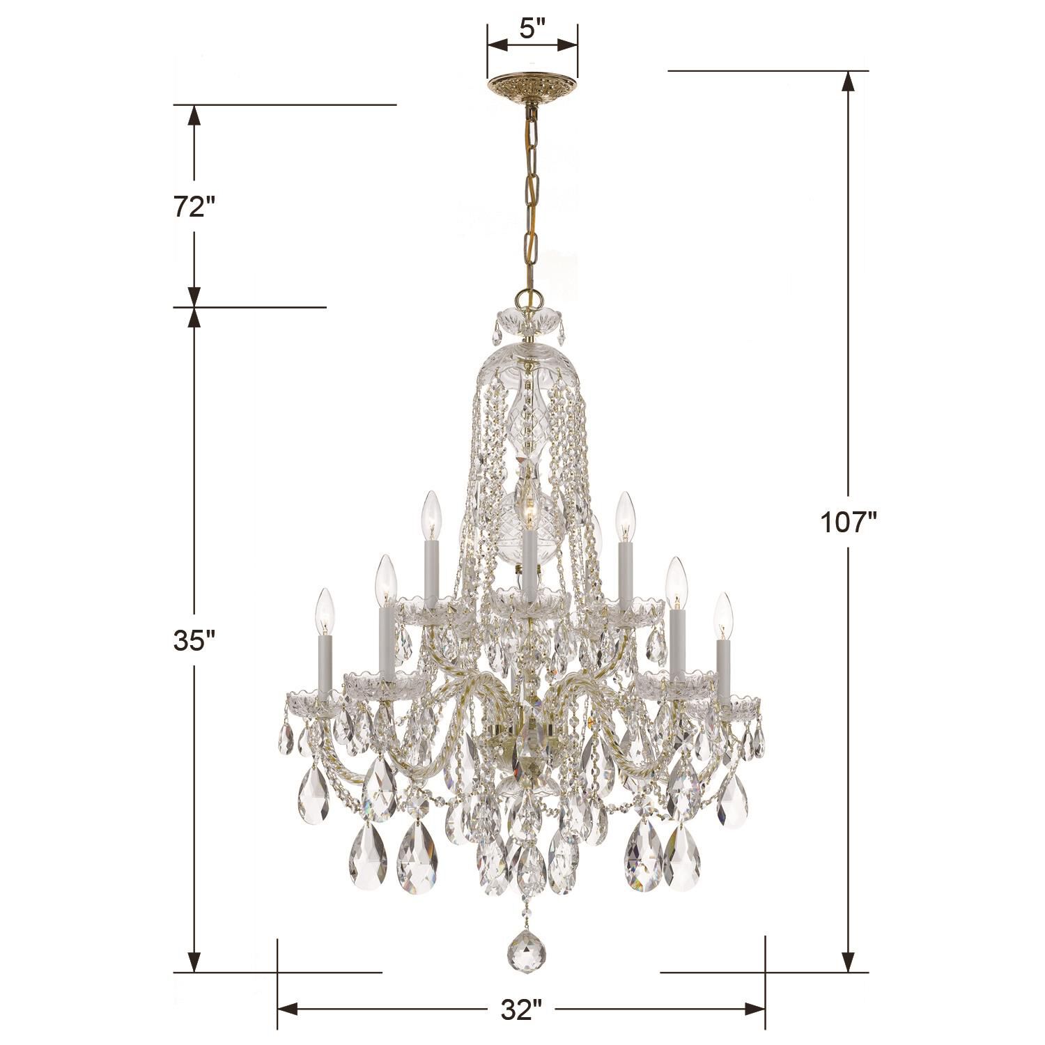 Traditional Crystal 32 Inch 10 Light Chandelier by Crystorama