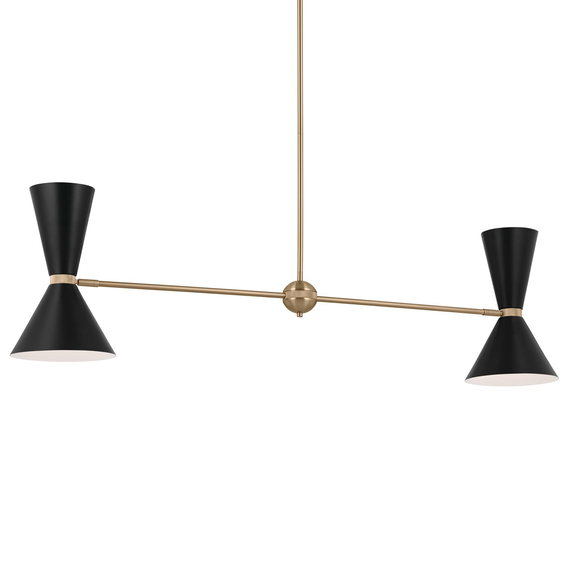 Shown in Champagne Bronze with Black finish and Metal and Cone shade