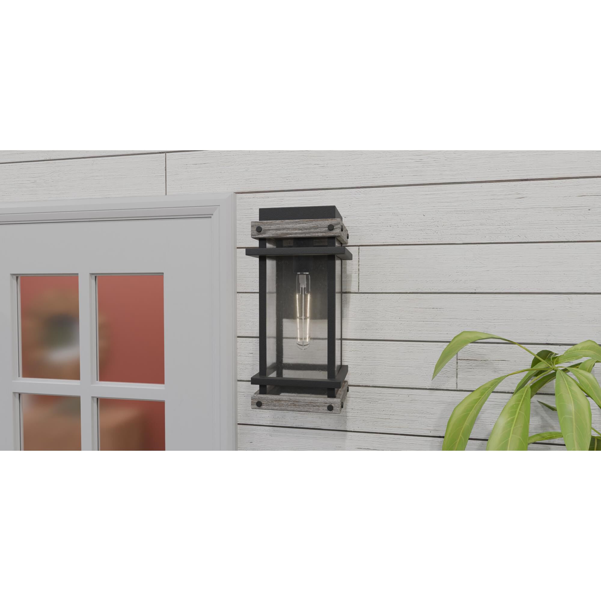 Shown in Matte Black finish and Clear Seedy glass