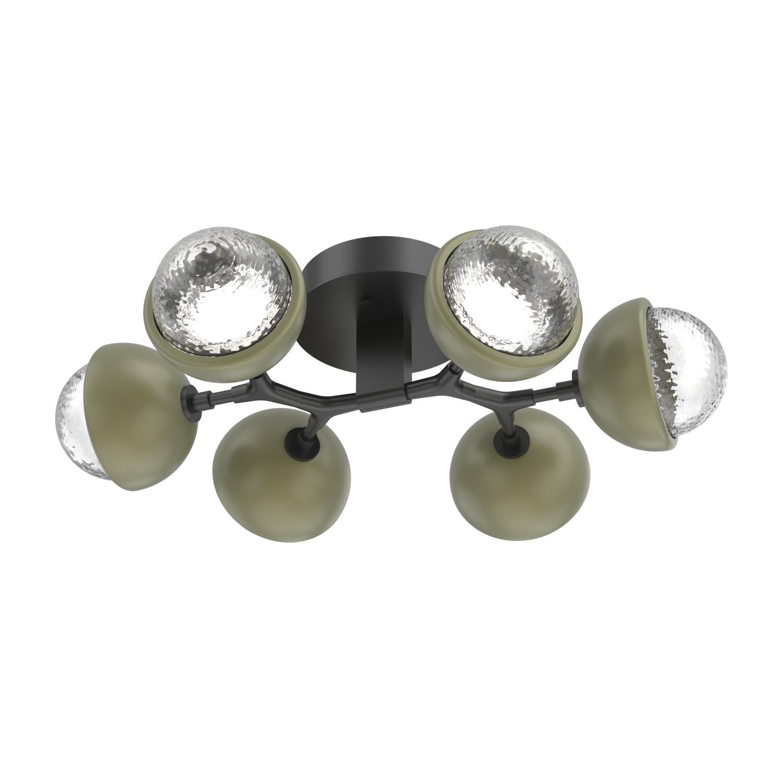 Shown in Matte Black finish and Clear glass and Sage Green accent