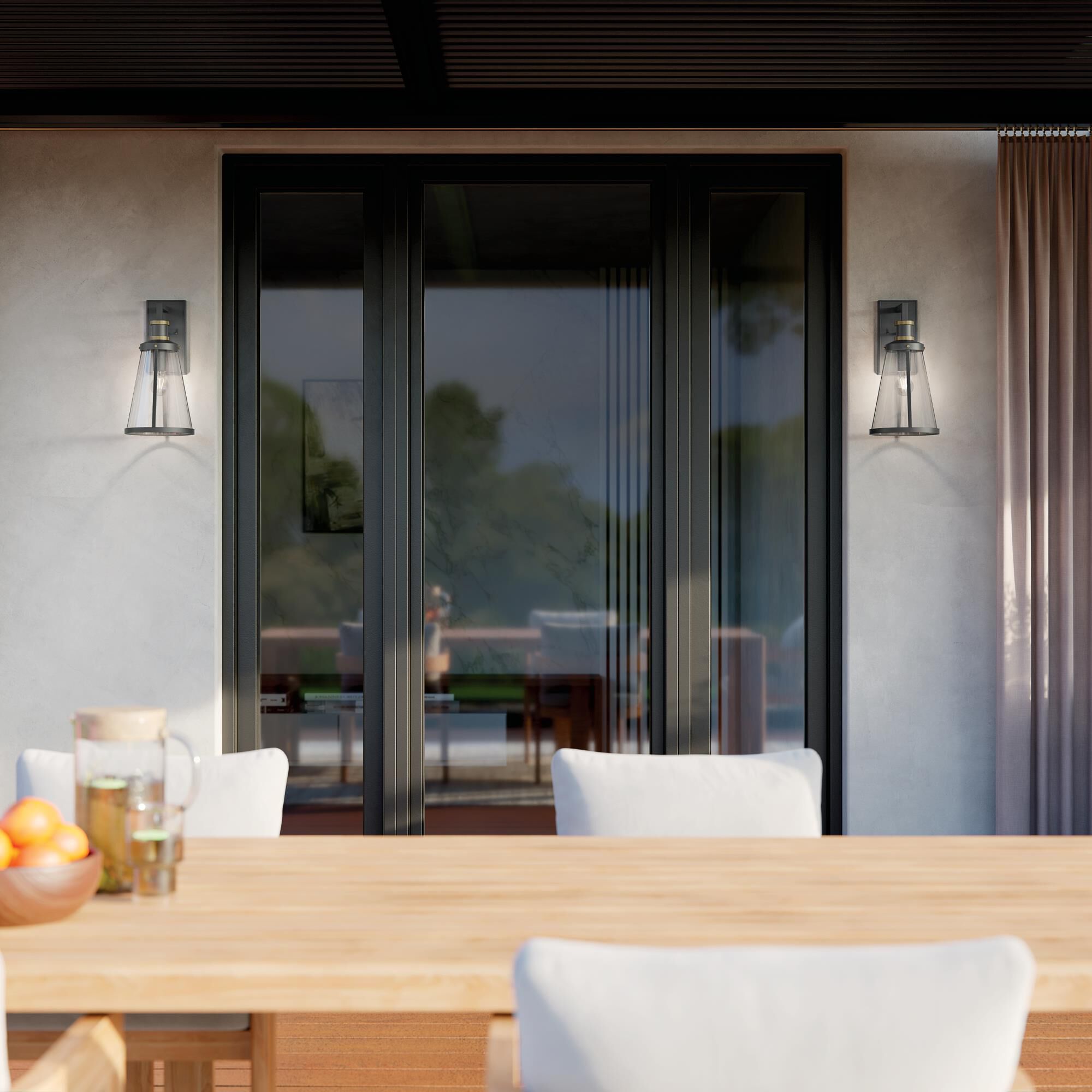 Shown in Black Textured finish and Clear glass