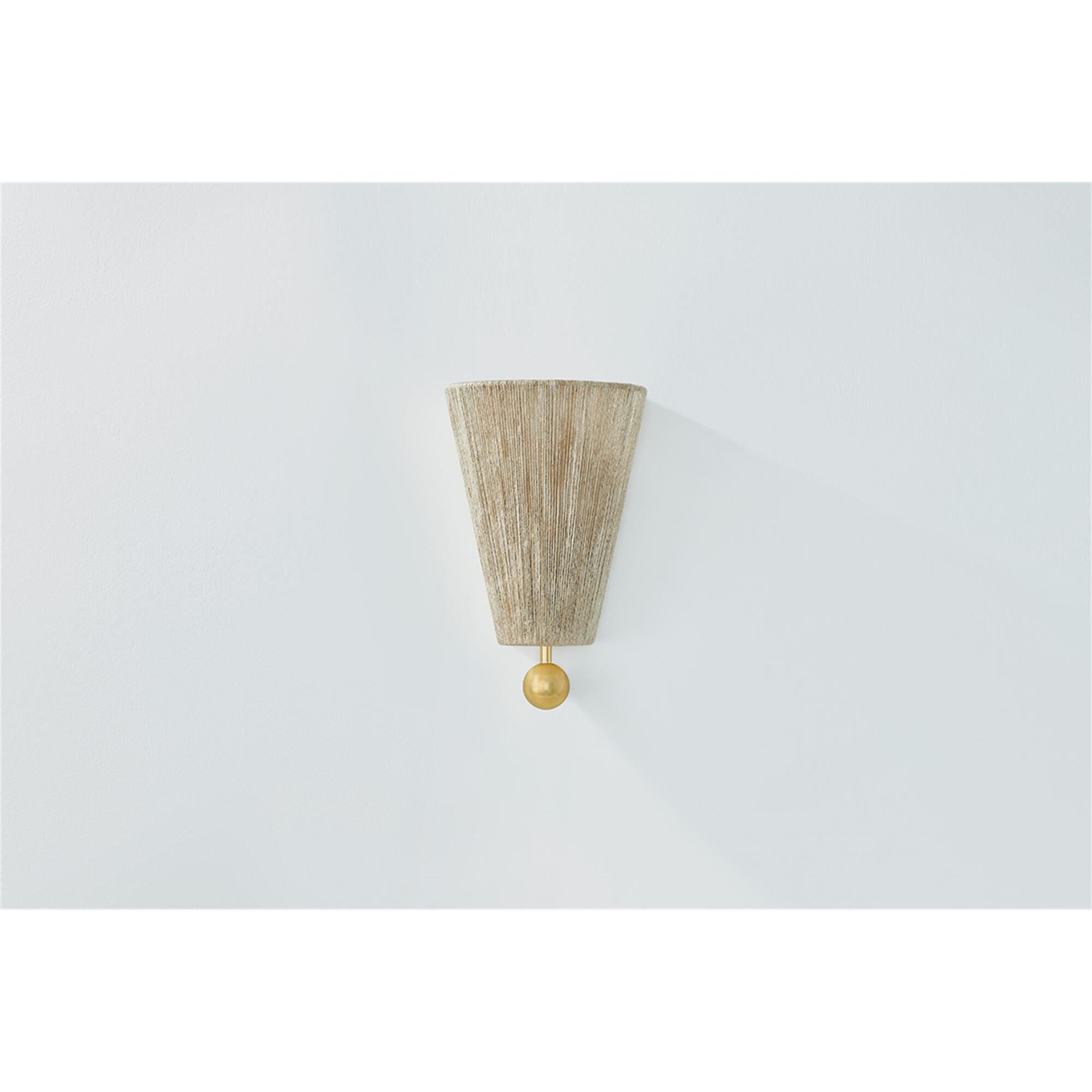 Shown in Aged Brass finish and Light Jute String shade