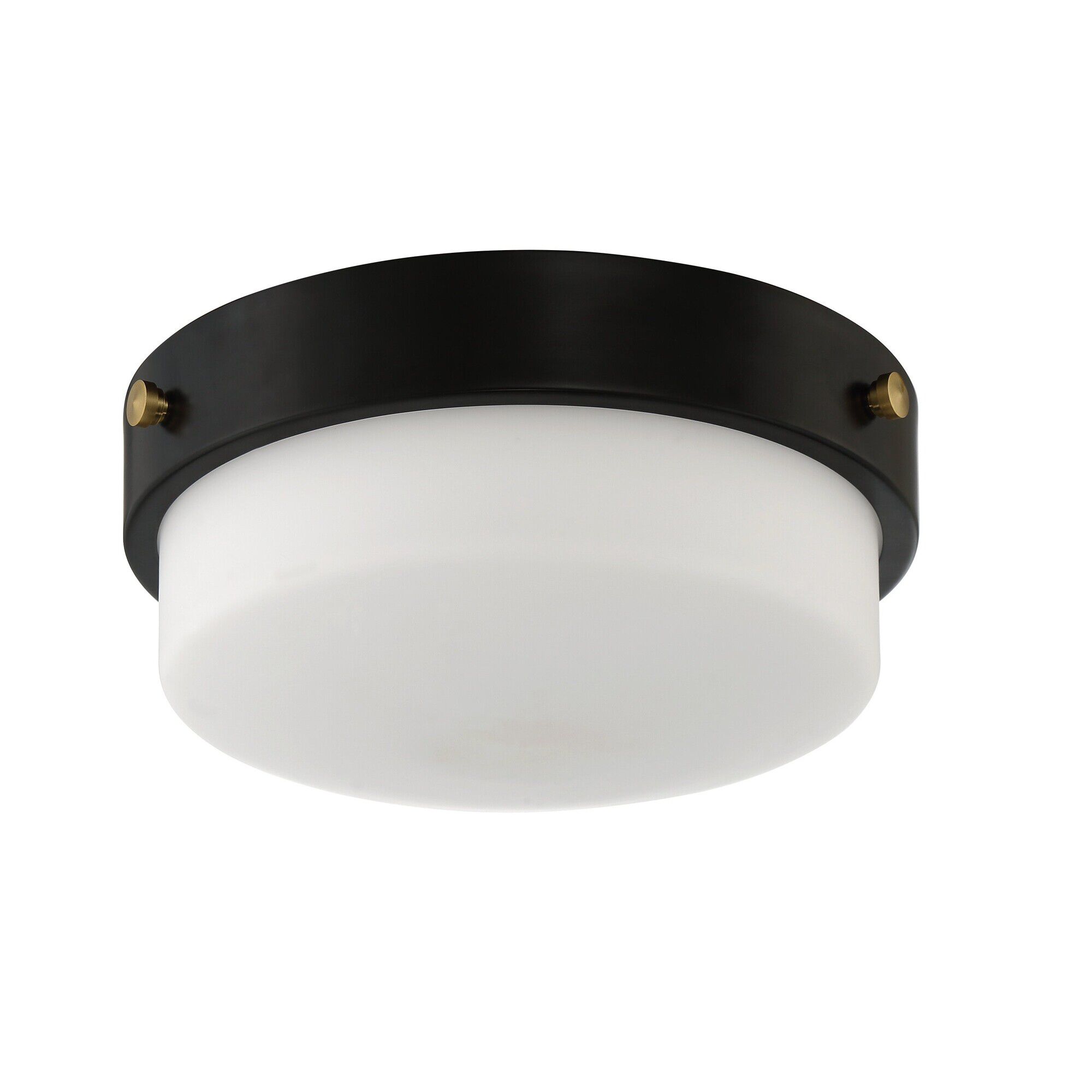 Shown in Flat Black finish and White Frosted glass and Glass shade