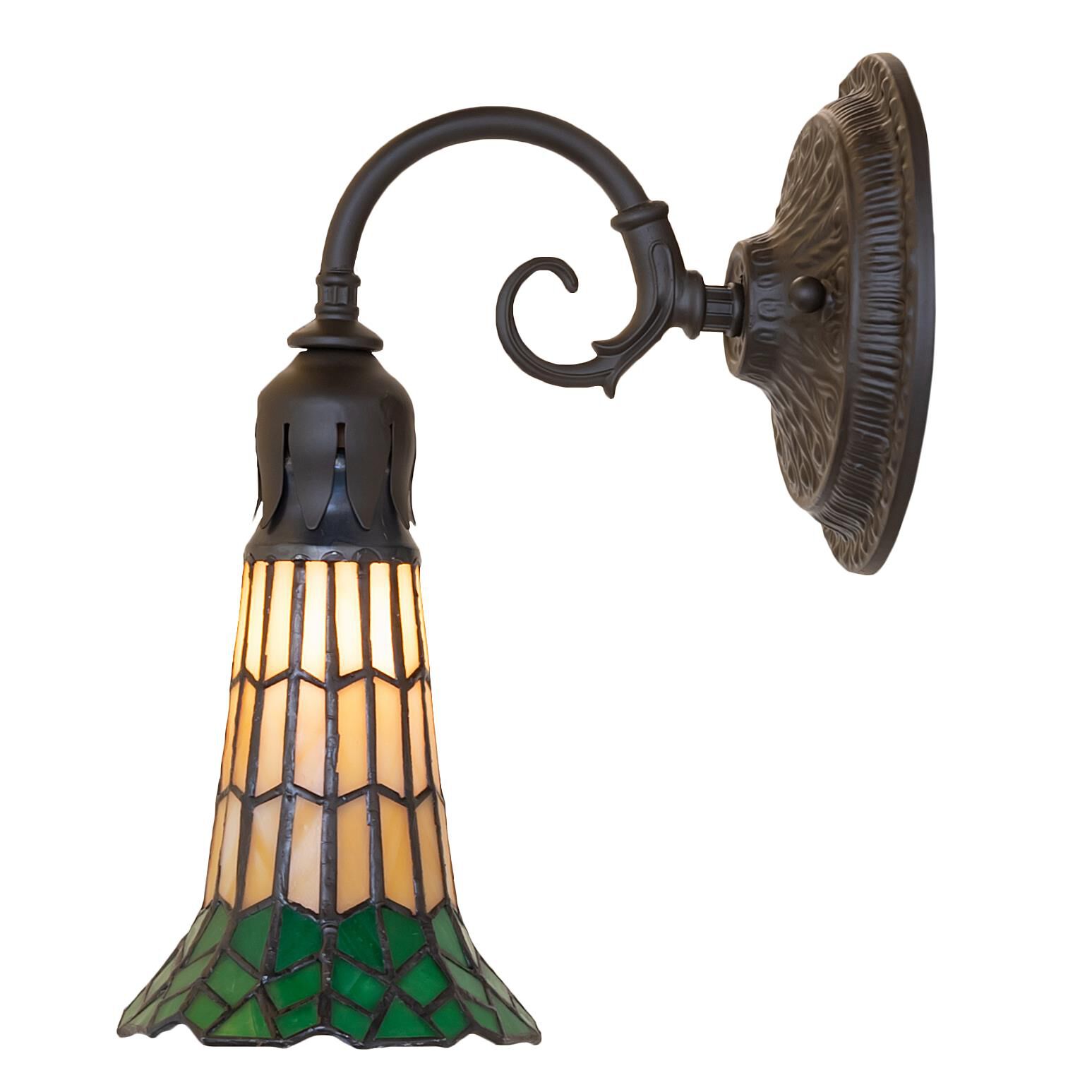 Shown in Oil Rubbed Bronze finish and Amber /Acrylic;Green glass