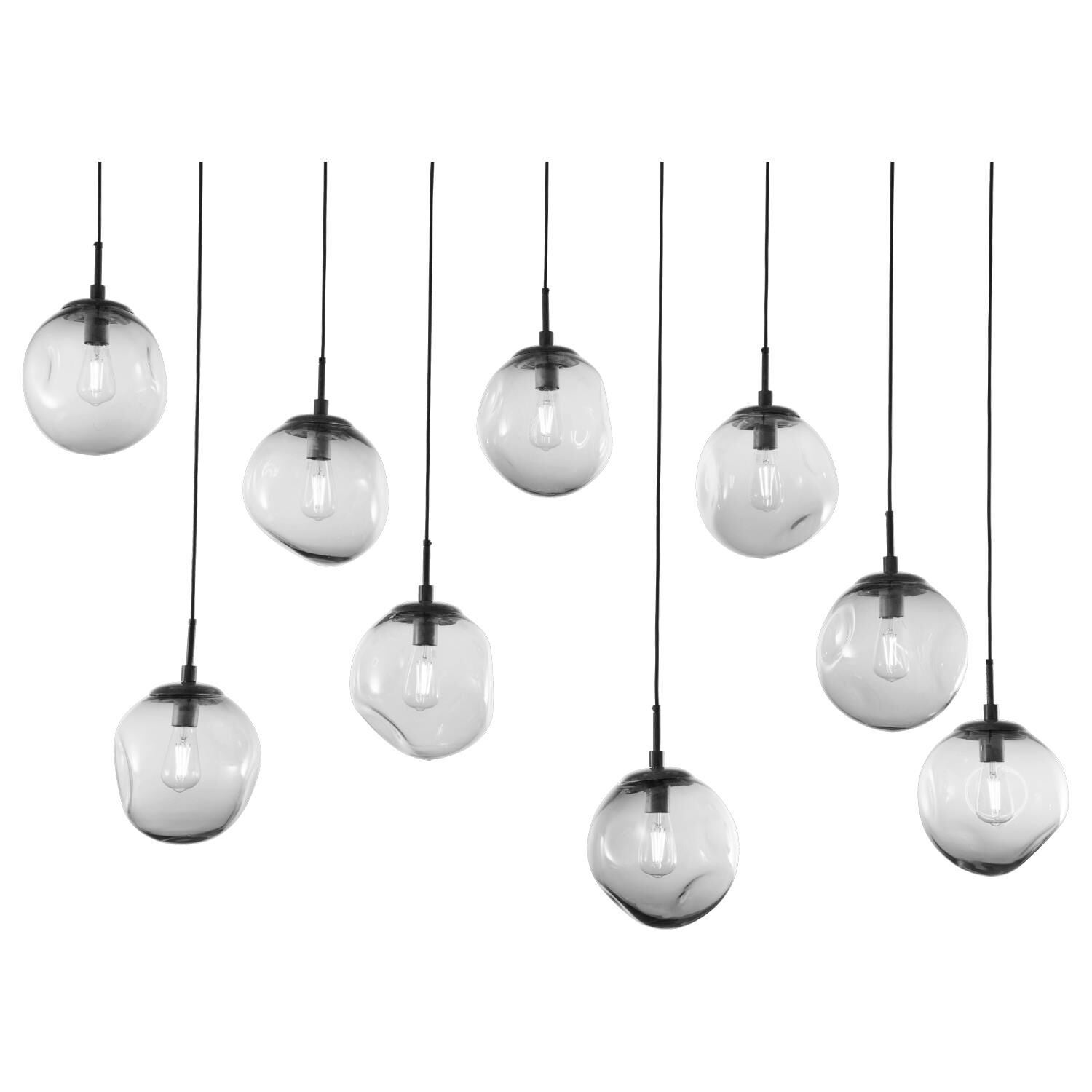 Shown in Matte Black finish and Blown Smoke glass