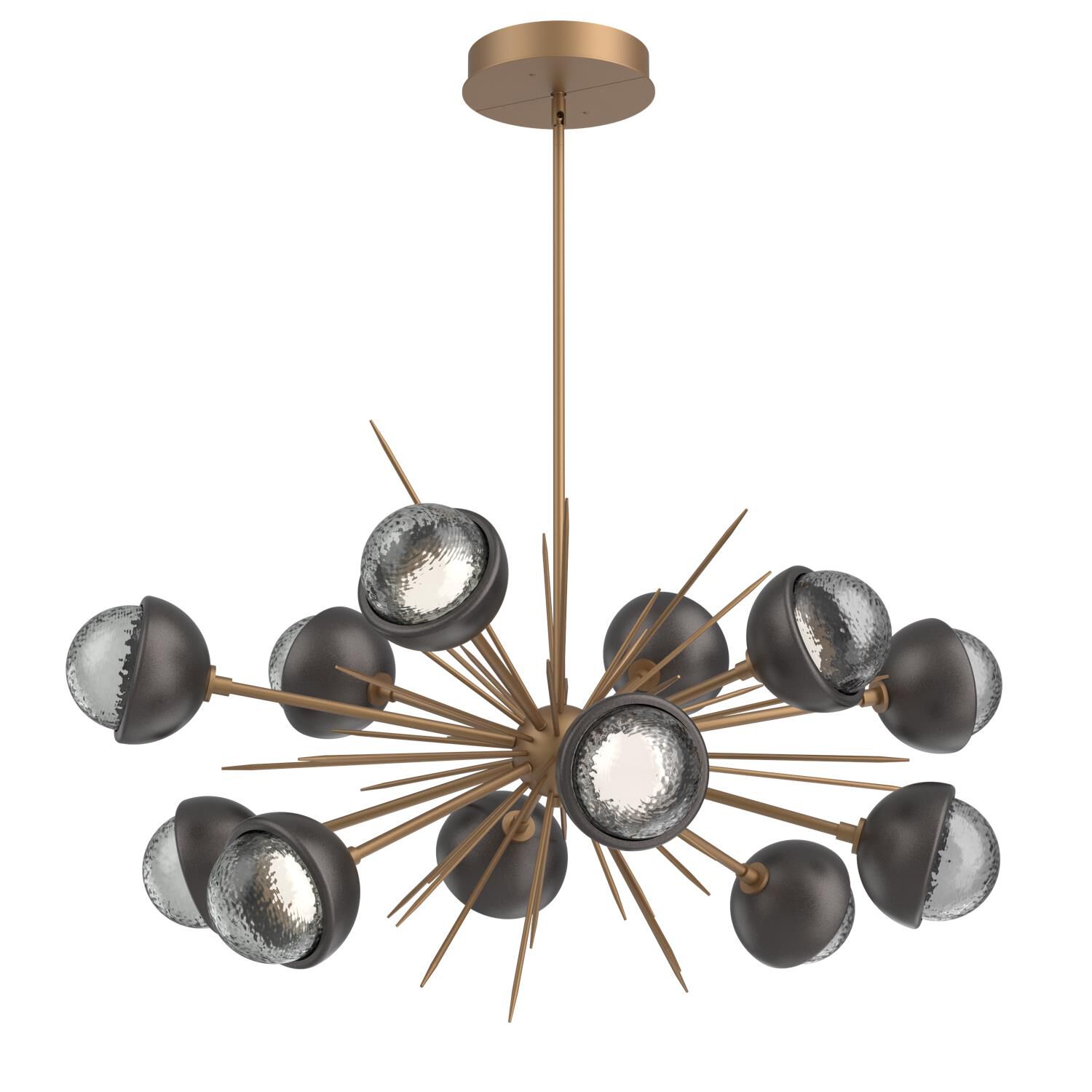 Shown in Novel Brass finish and Smoke glass and Graphite accent