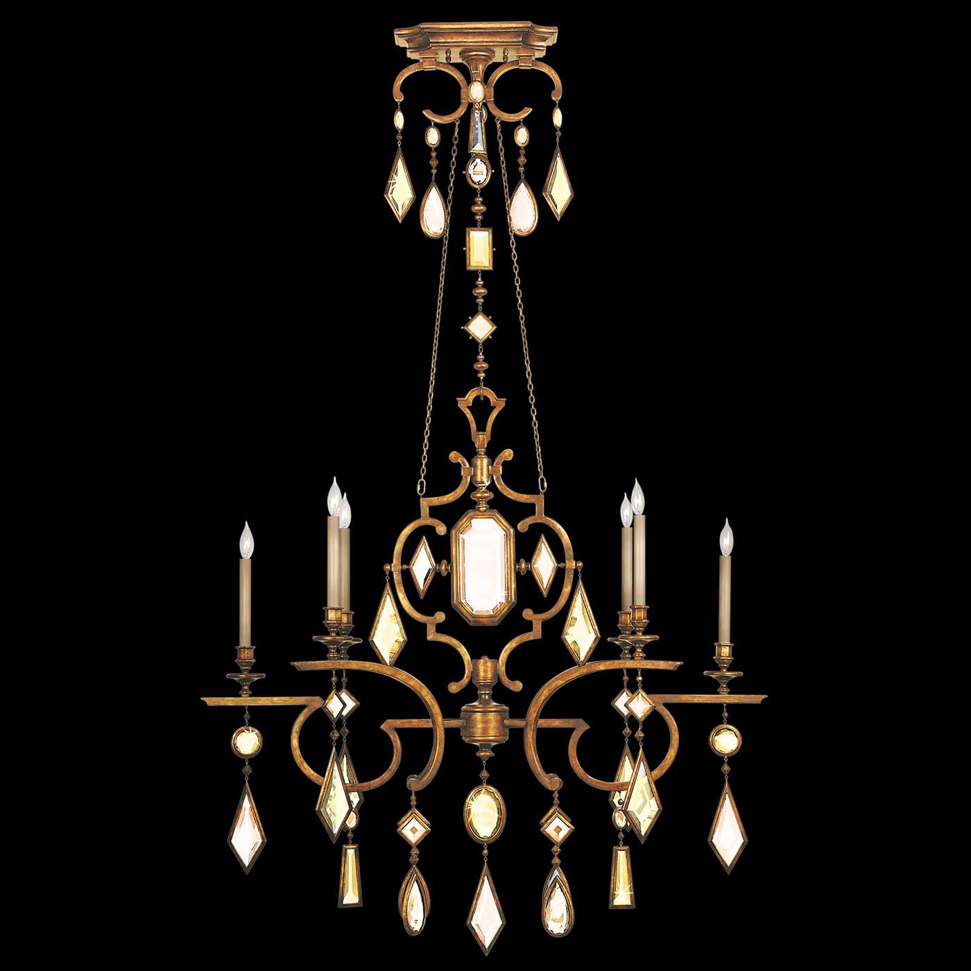 Shown in Gold finish and True crystal and False glass