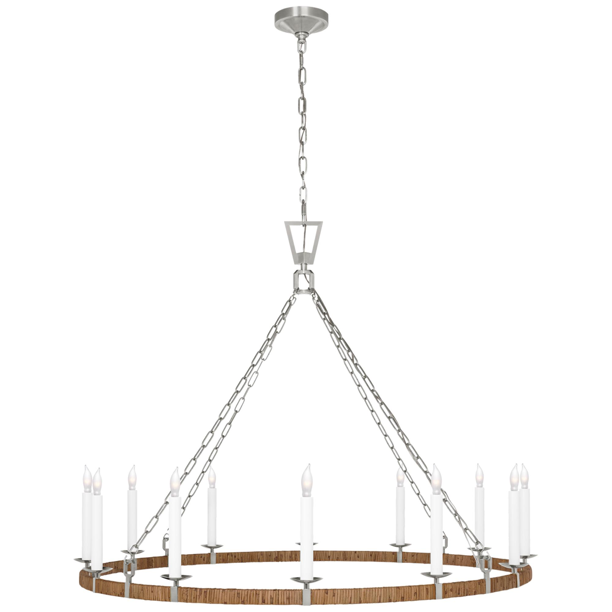 Shown in Polished Nickel and Natural Rattan finish