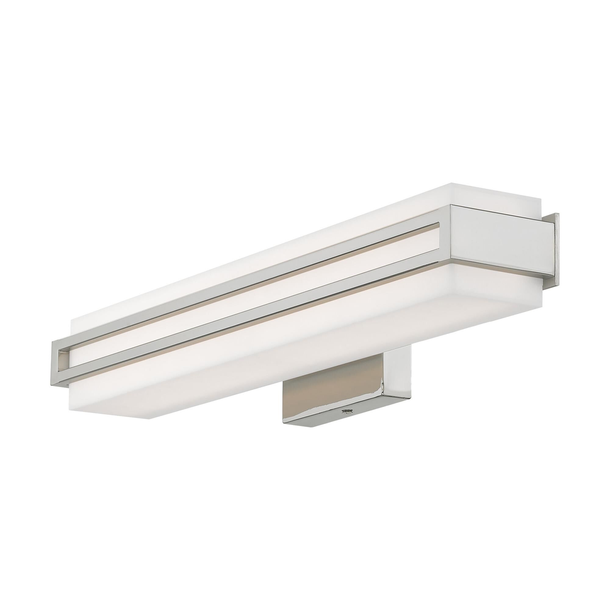 Shown in Polished Chrome finish and Satin White Acrylic shade