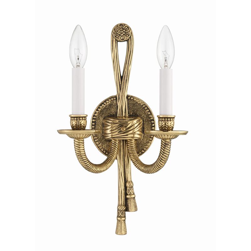Cast Brass Wall Mount 15 Inch Wall Sconce by Crystorama