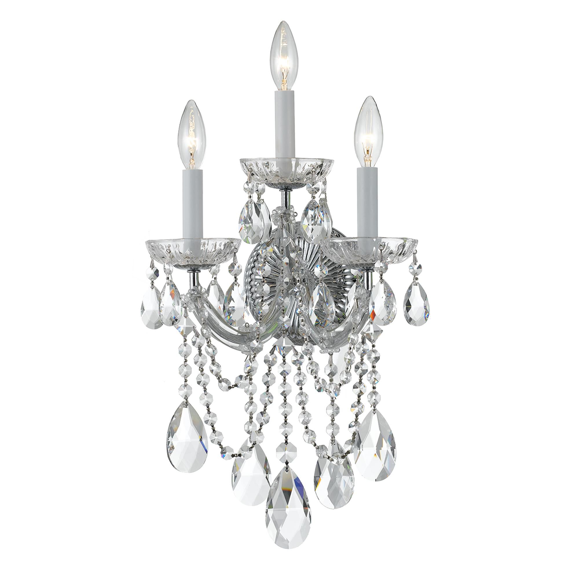 Shown in Polished Chrome finish and Clear Hand Cut crystal