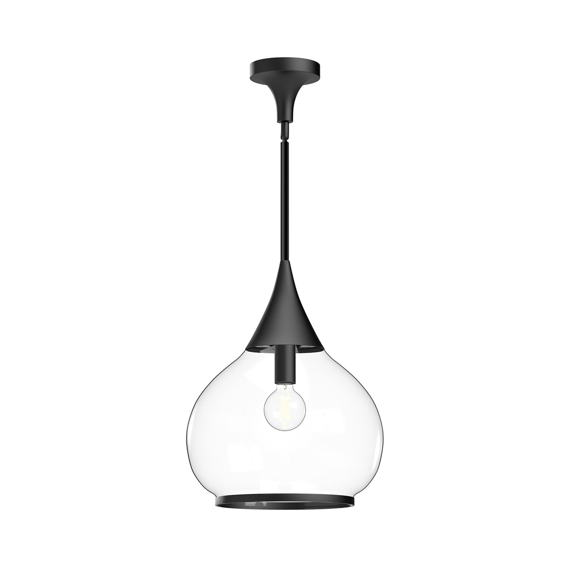 Shown in Matte Black finish and Clear glass