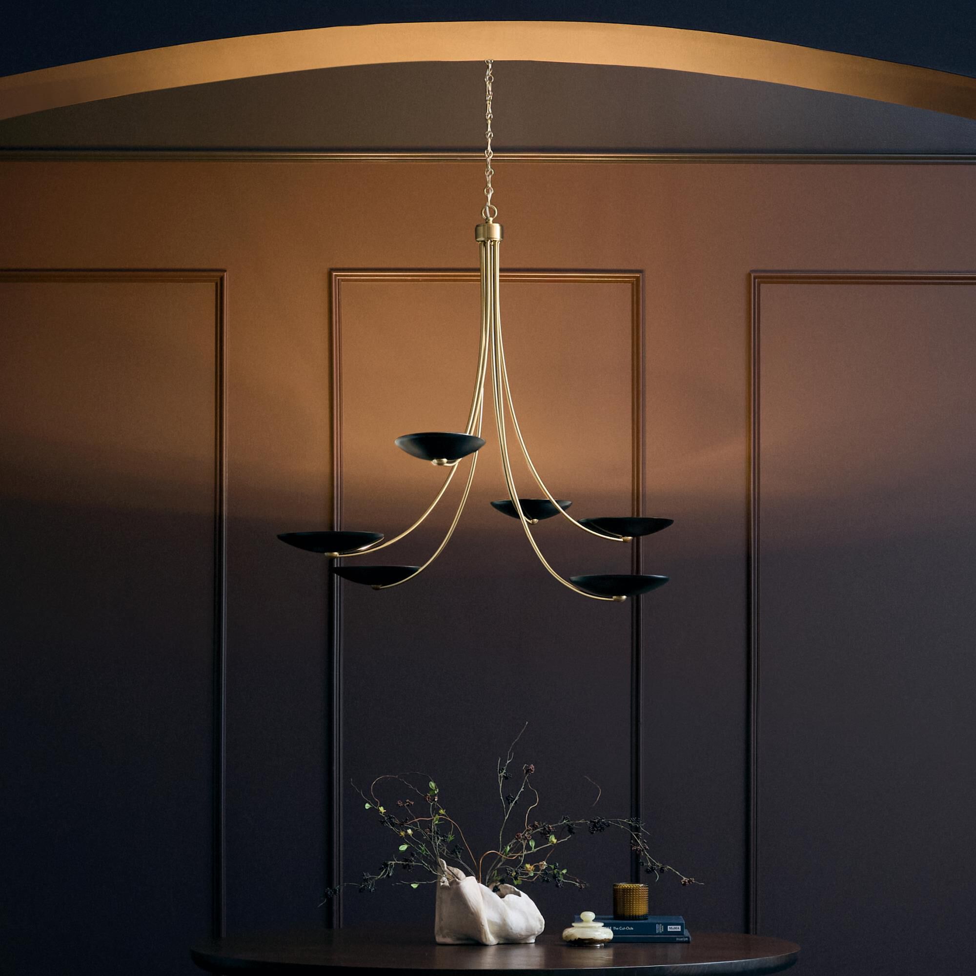 Shown in Champagne Bronze finish and Champagne Bronze and Black shade