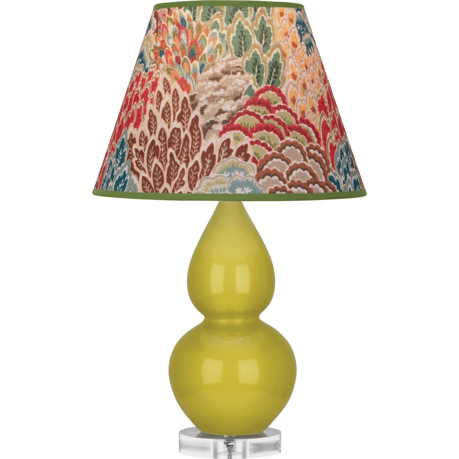 Shown in Citron finish and Fall Floral shade and Lucite accent