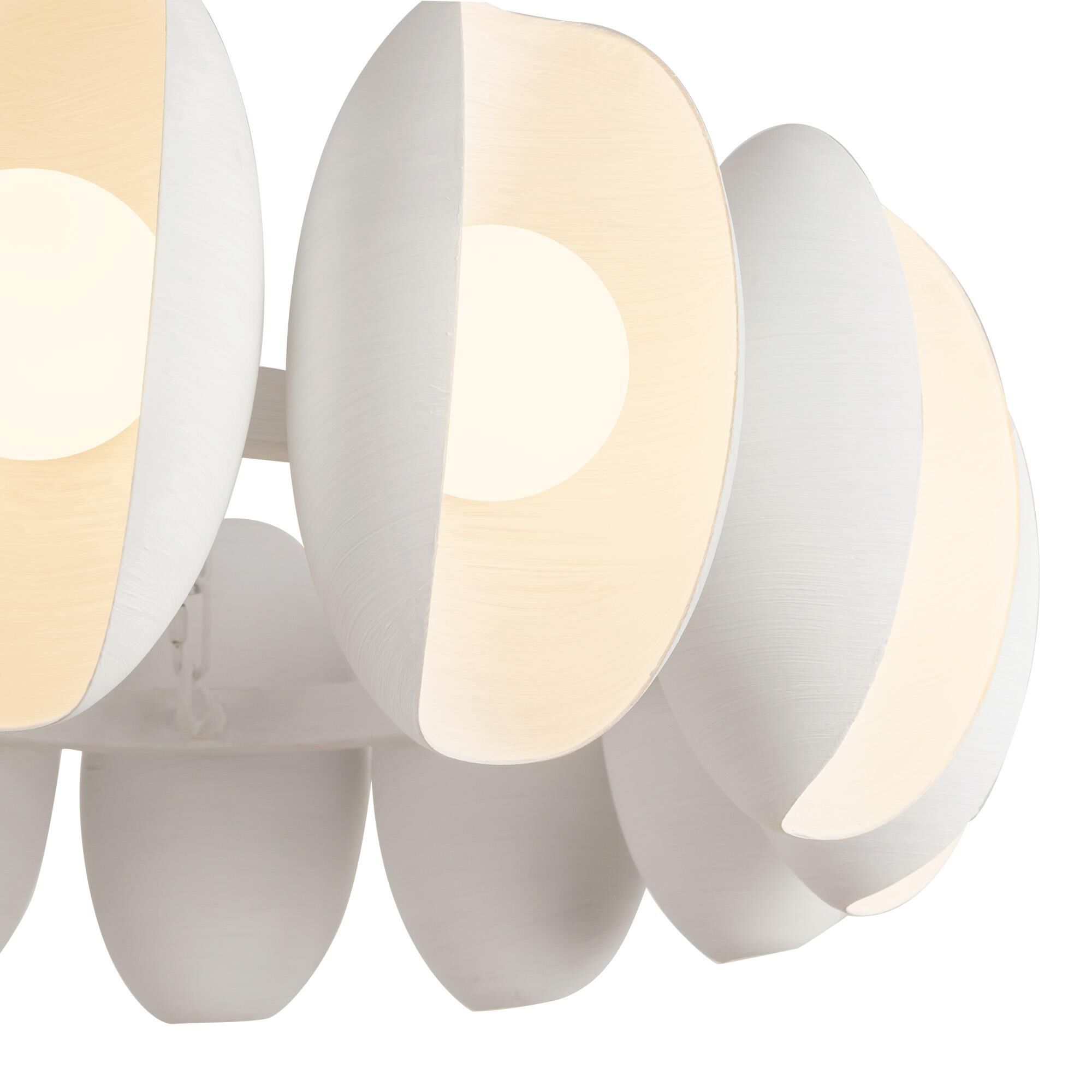 Shown in Antique White finish and Matte Opal glass