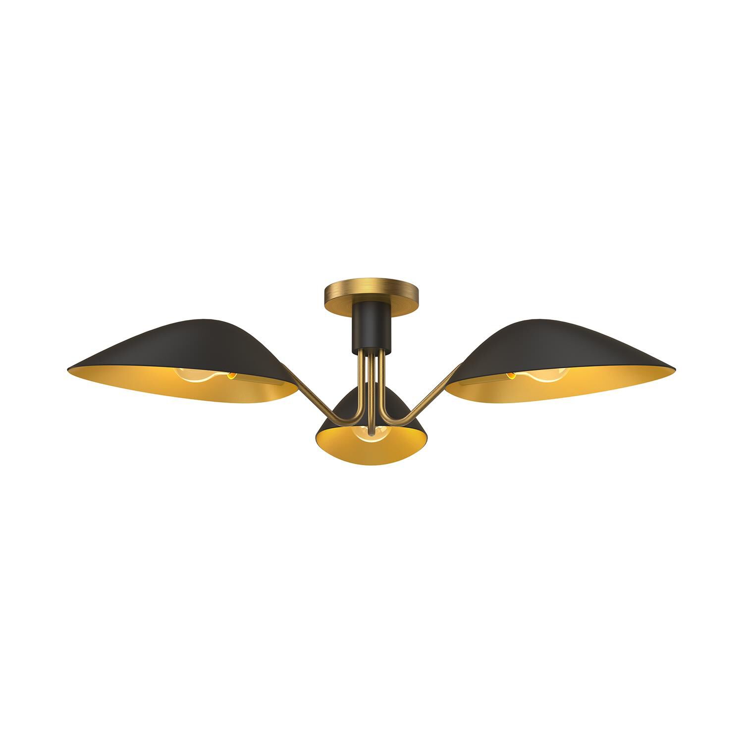 Oscar 8 Inch 3 Light Semi Flush Mount by Alora Mood