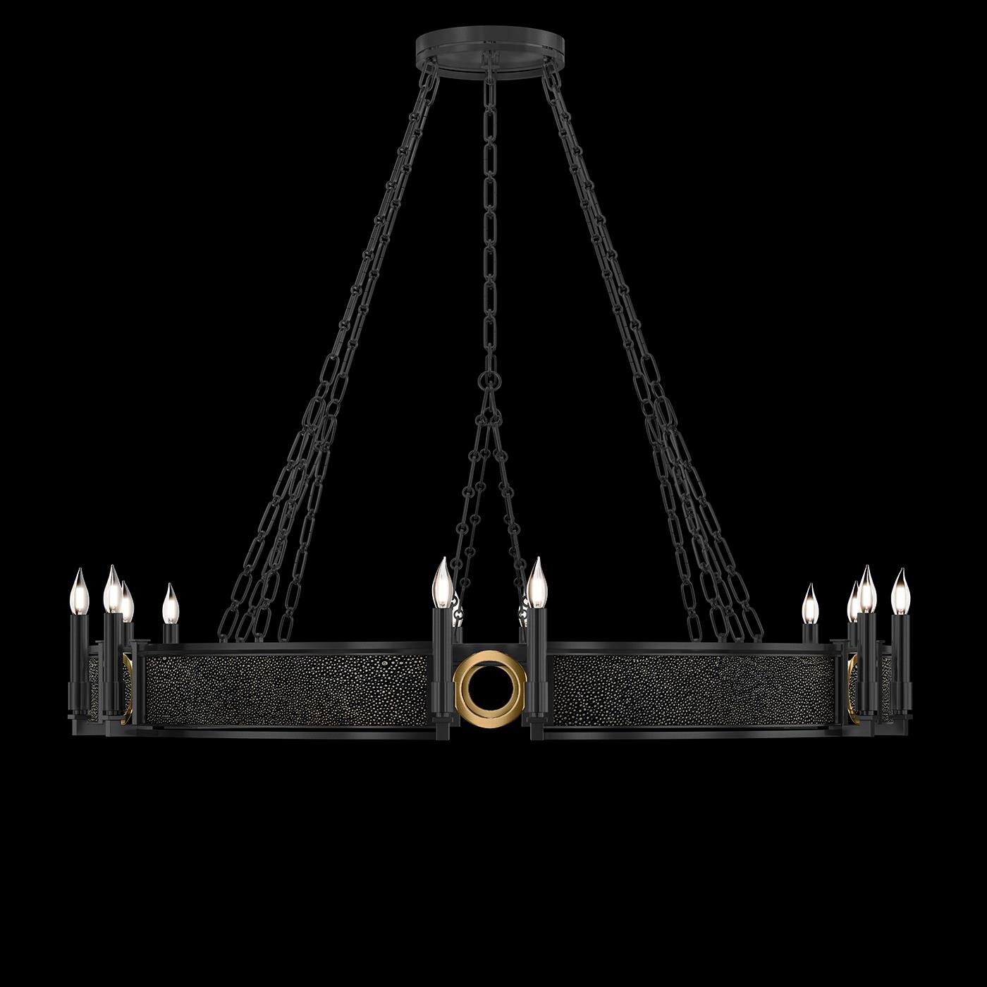 Shown in Black Iron and Brass  finish and Black Knight accent
