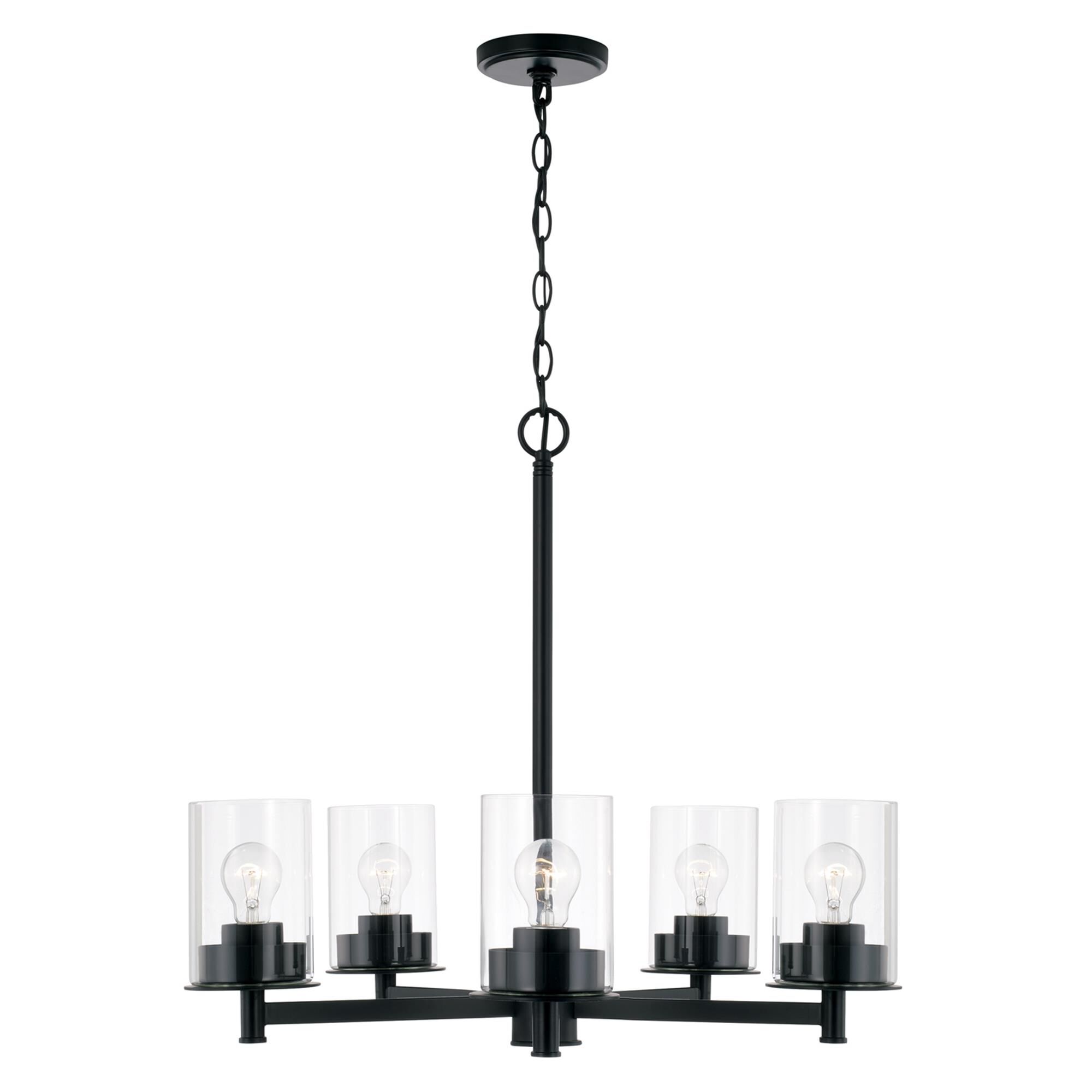 Shown in Matte Black finish and Clear glass