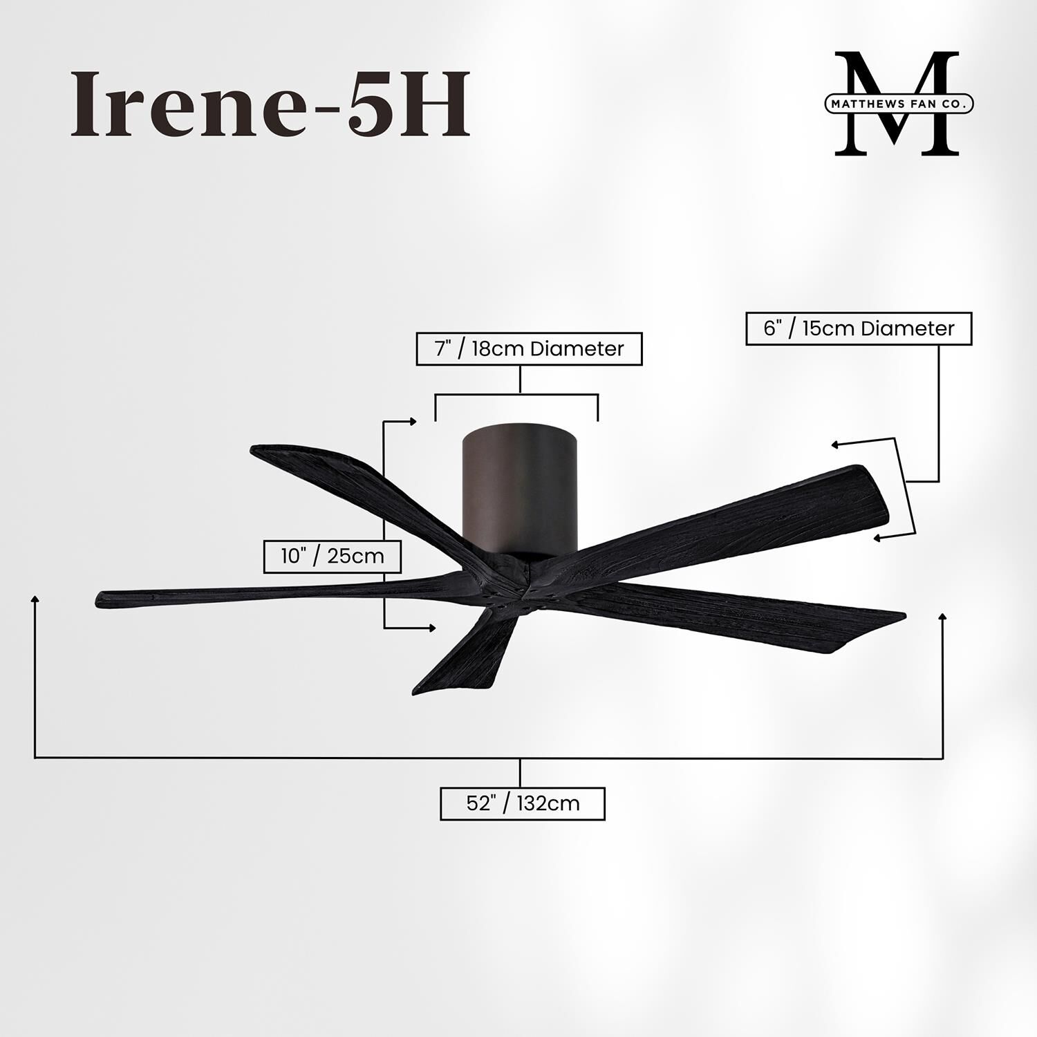 Irene 52 Inch Flush Mount Fan by Matthews Fan Company