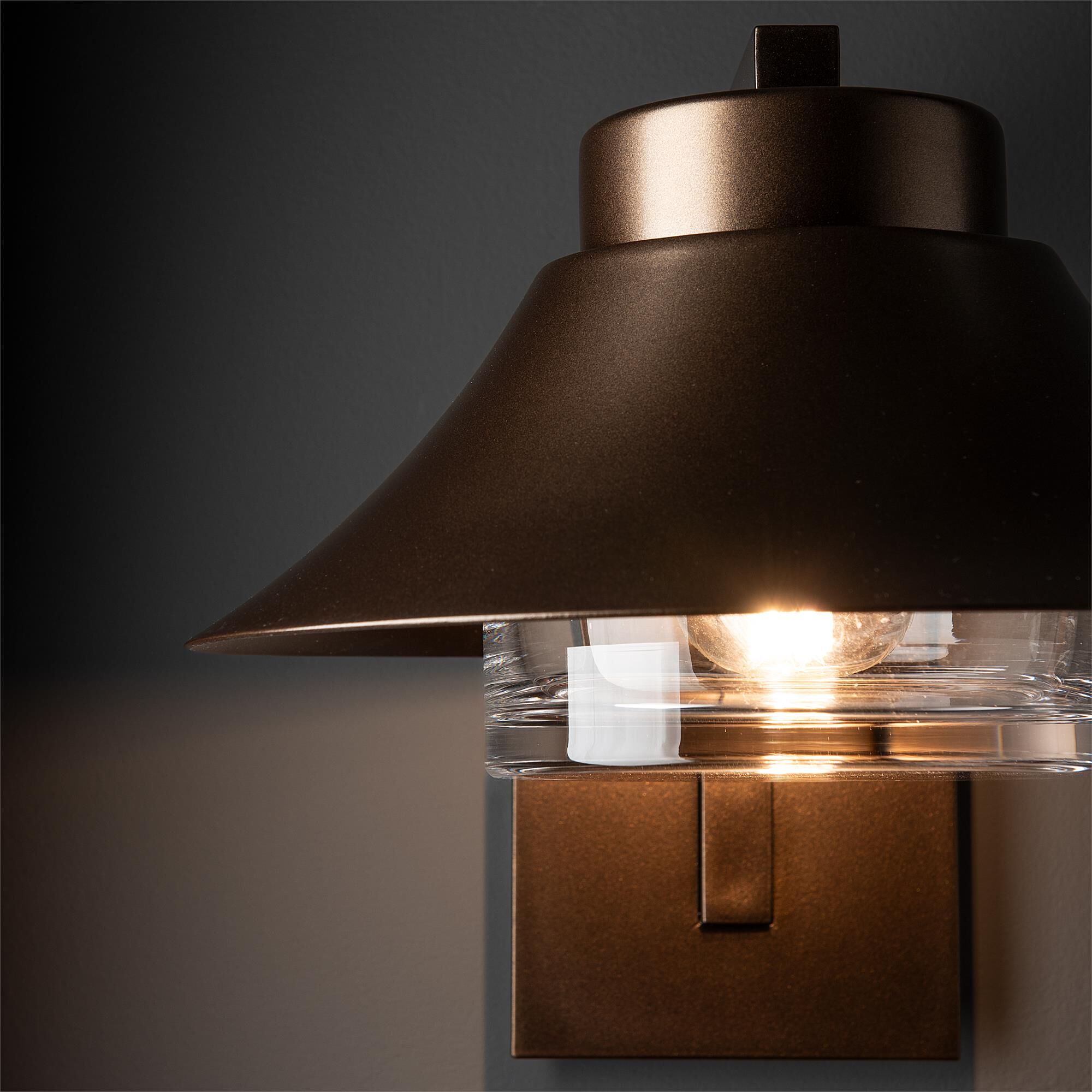 Shown in Coastal Bronze finish and Clear glass