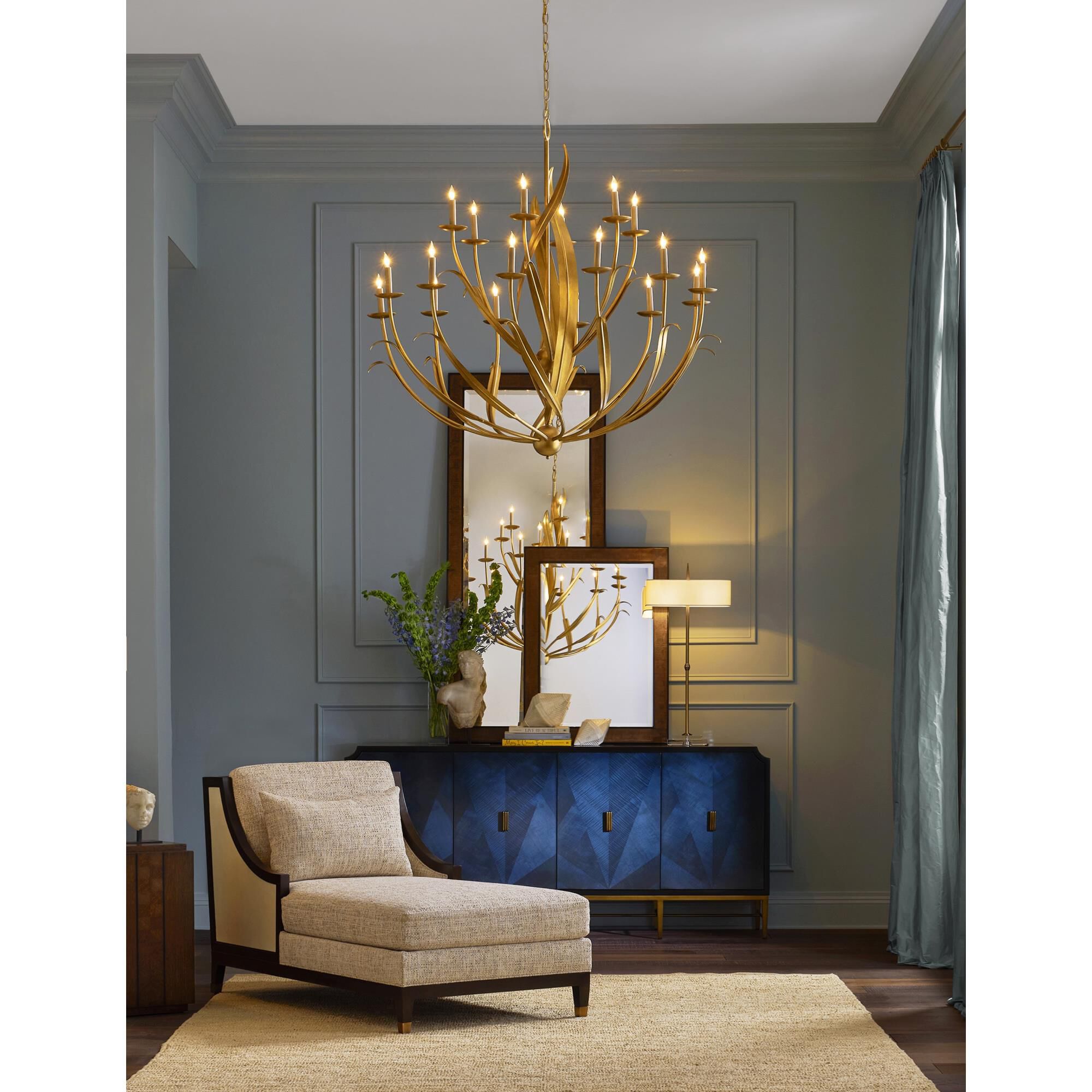 Menefee 49 Inch 18 Light Chandelier by Currey and Company