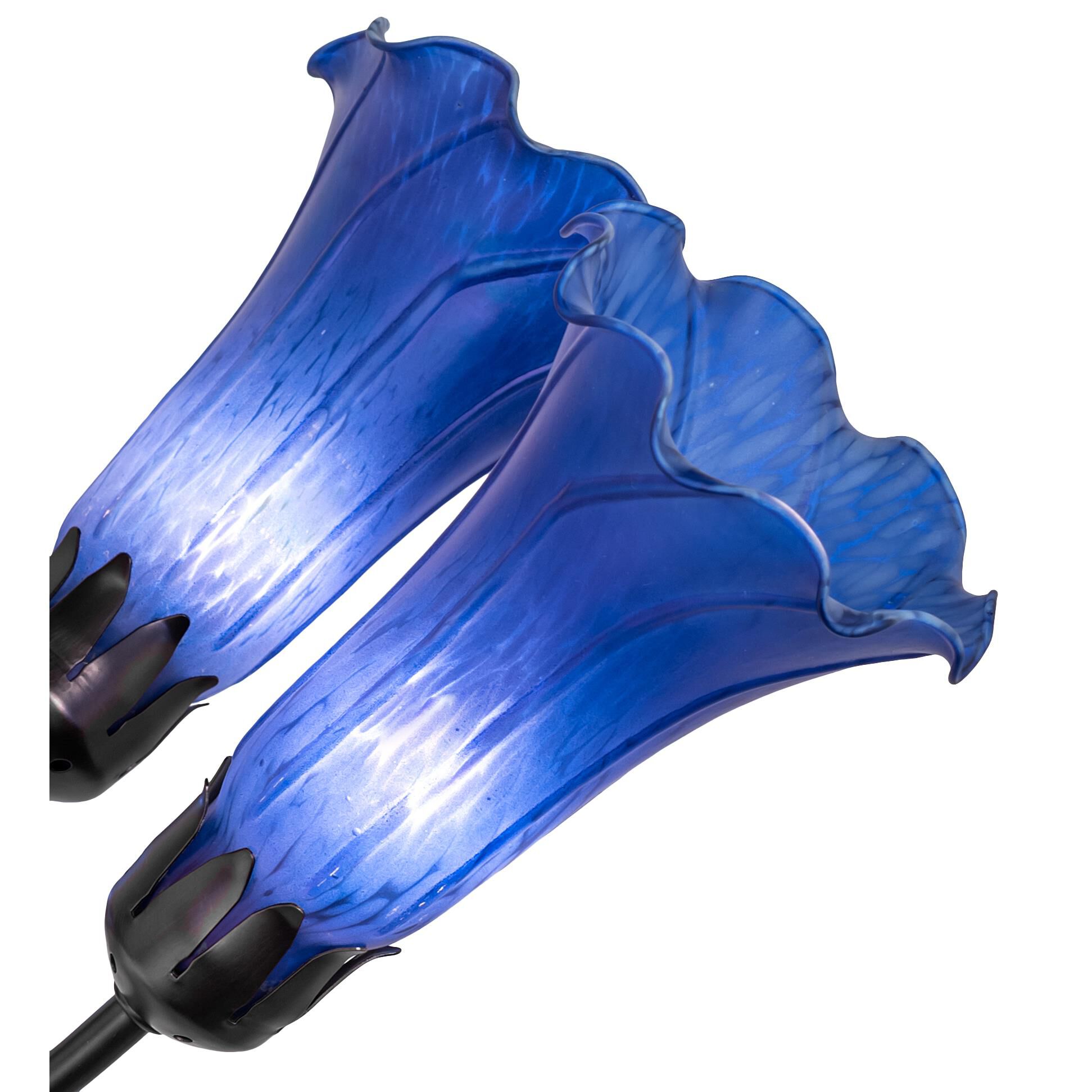 Shown in Mahogany Bronze finish and Blue glass