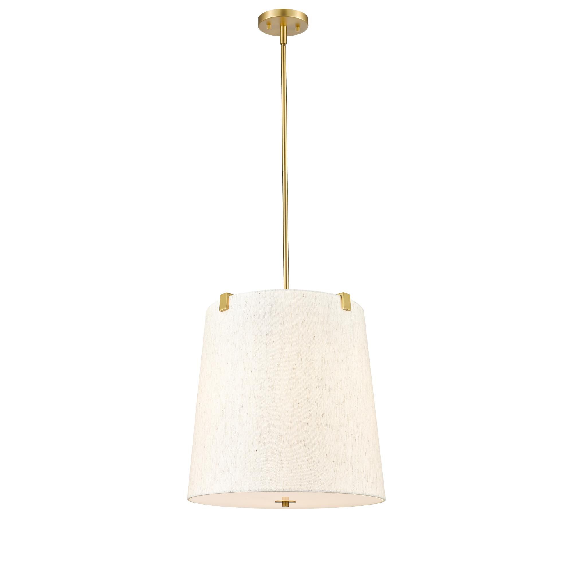 Shown in Modern Gold finish and Cream glass and Cream shade