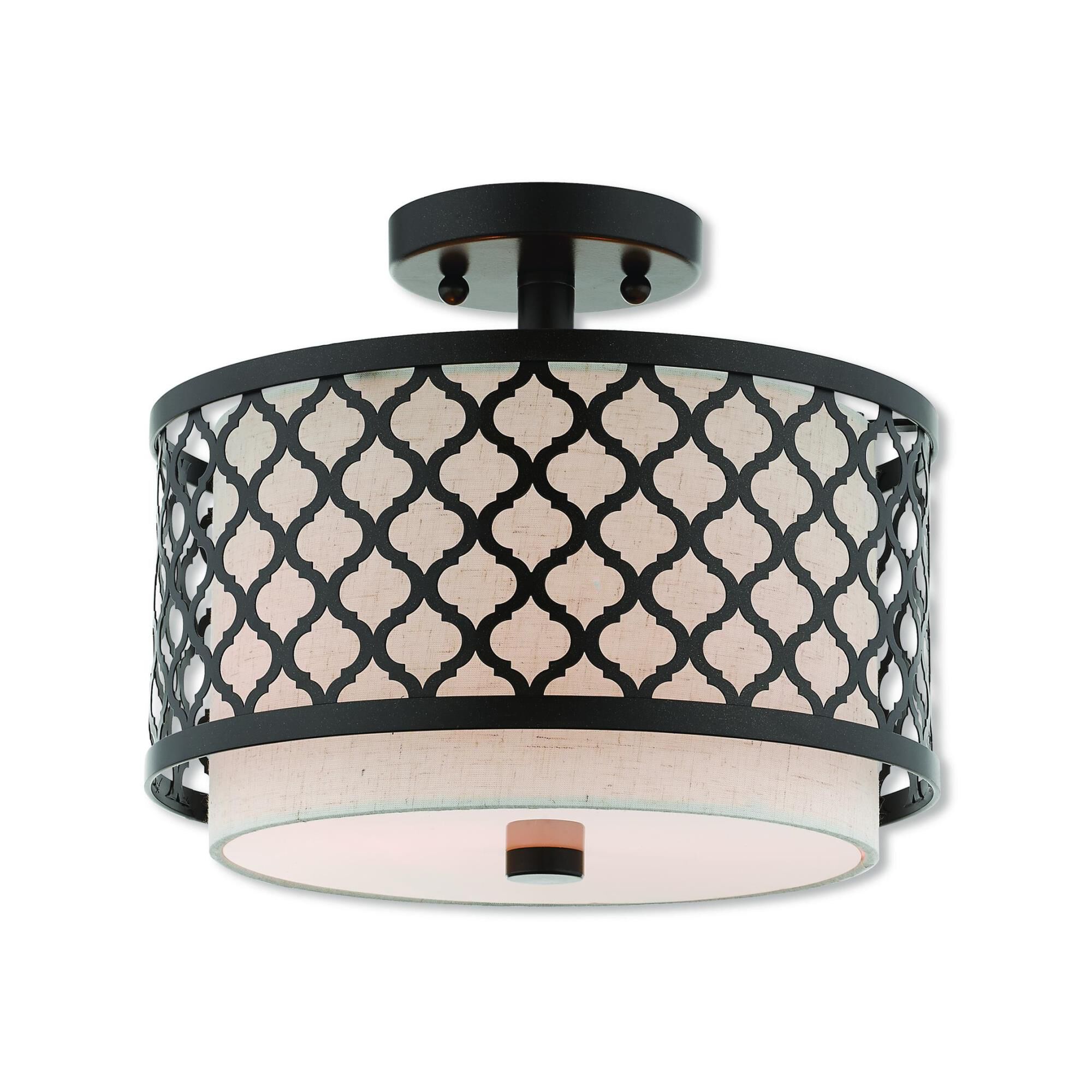 Arabesque 11 Inch 2 Light Semi Flush Mount by Livex Lighting