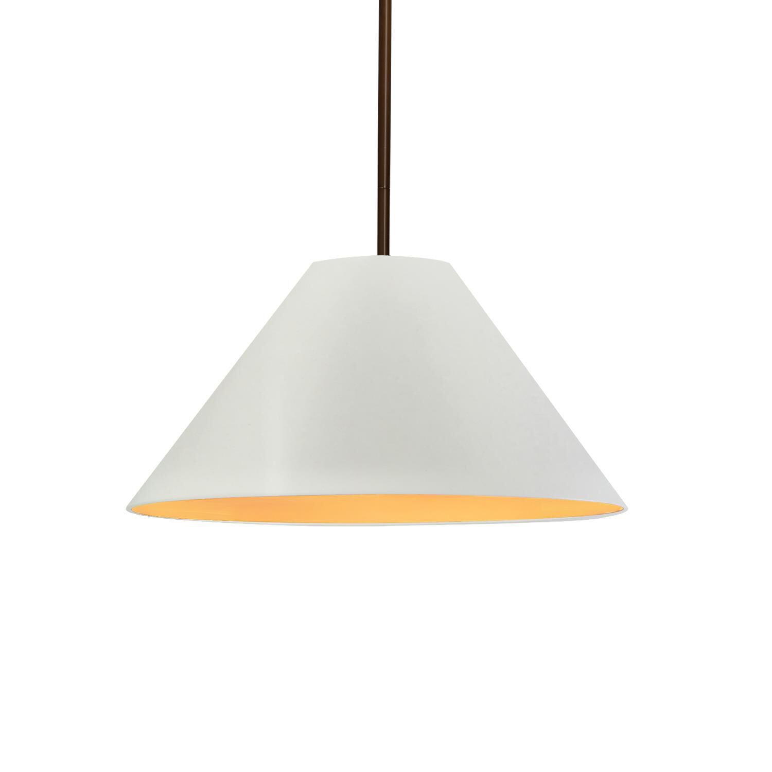 Shown in Dark Bronze finish and Matte White with Champagne Gold Internal shade