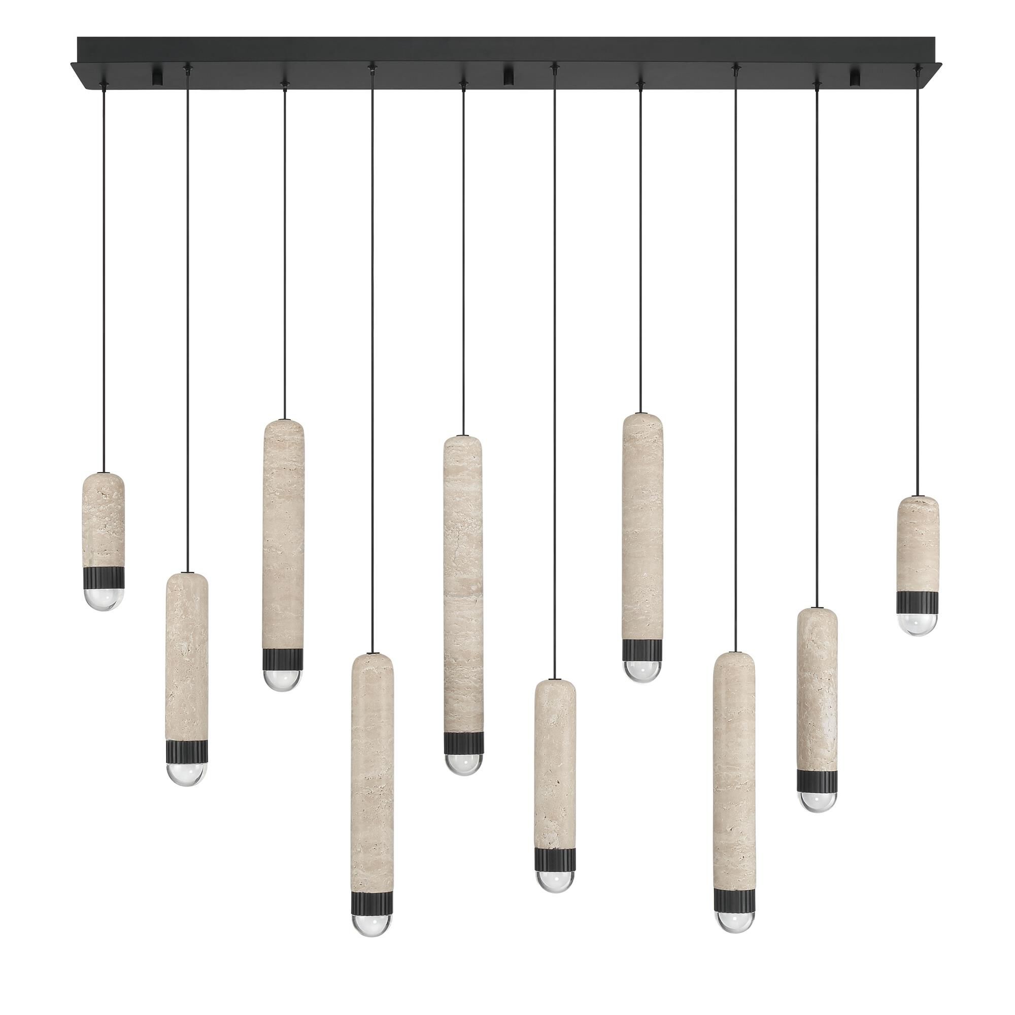 Shown in Matte Black finish and Travertine shade