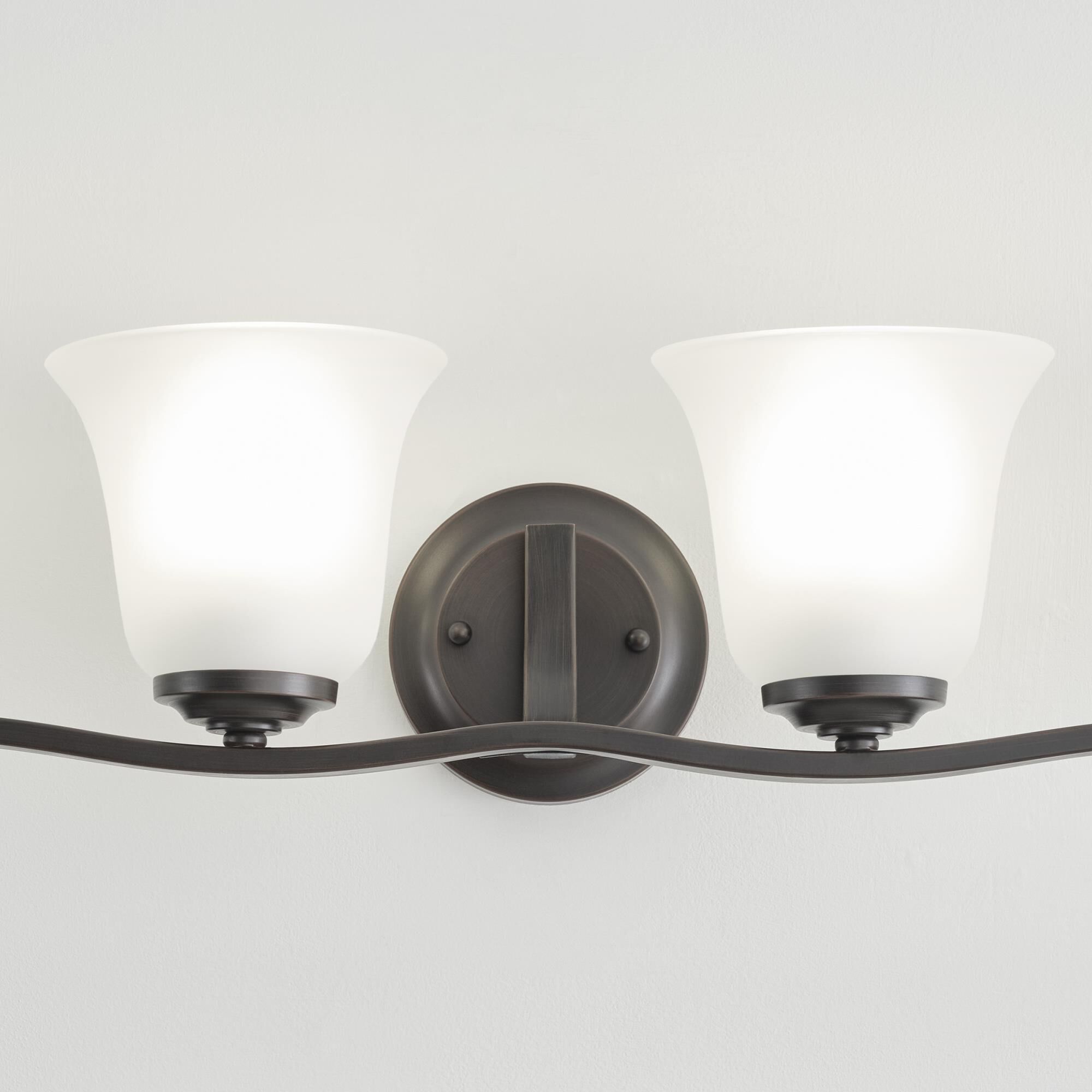 Shown in Bronze finish and Satin Etched glass