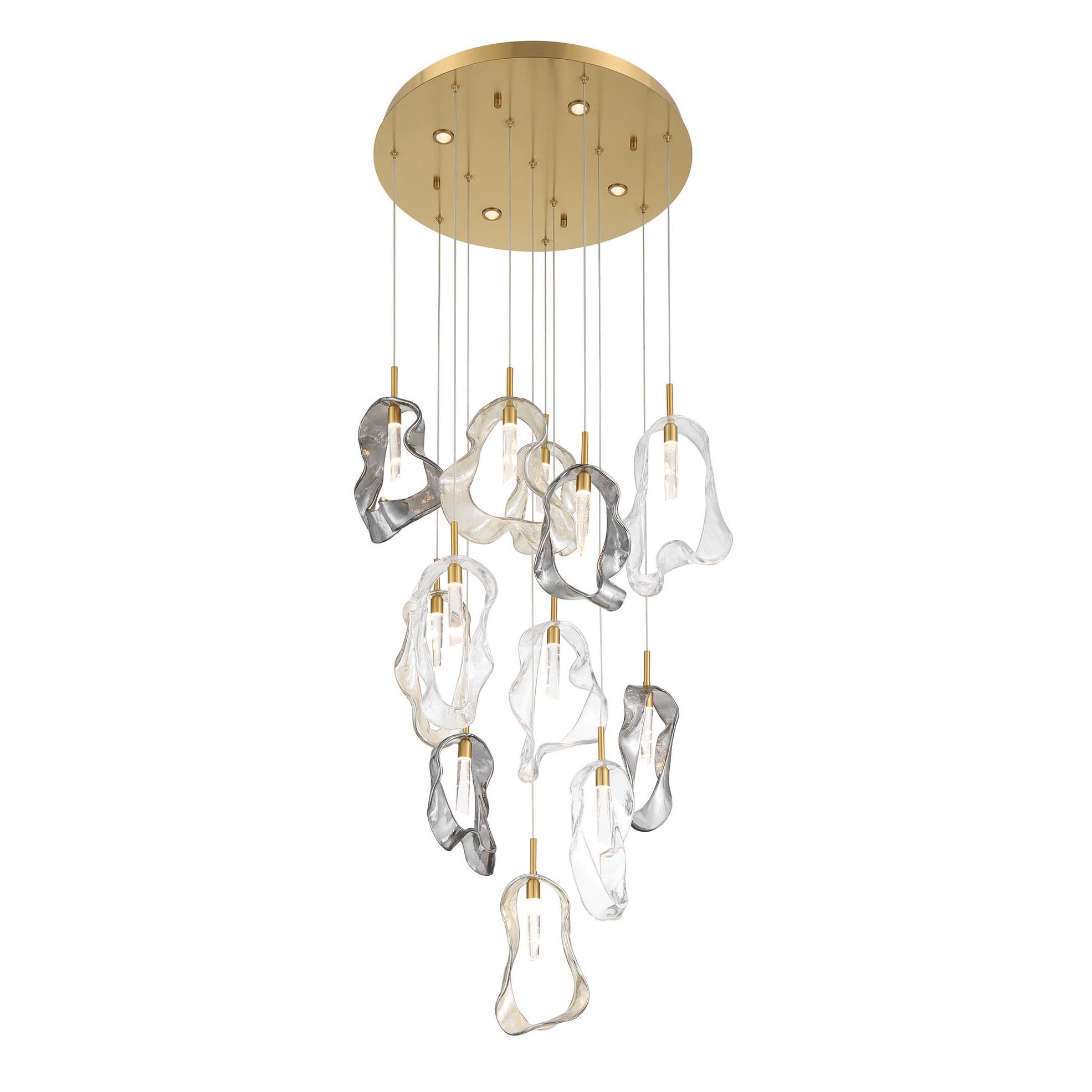 Shown in Gold finish and Mixed glass