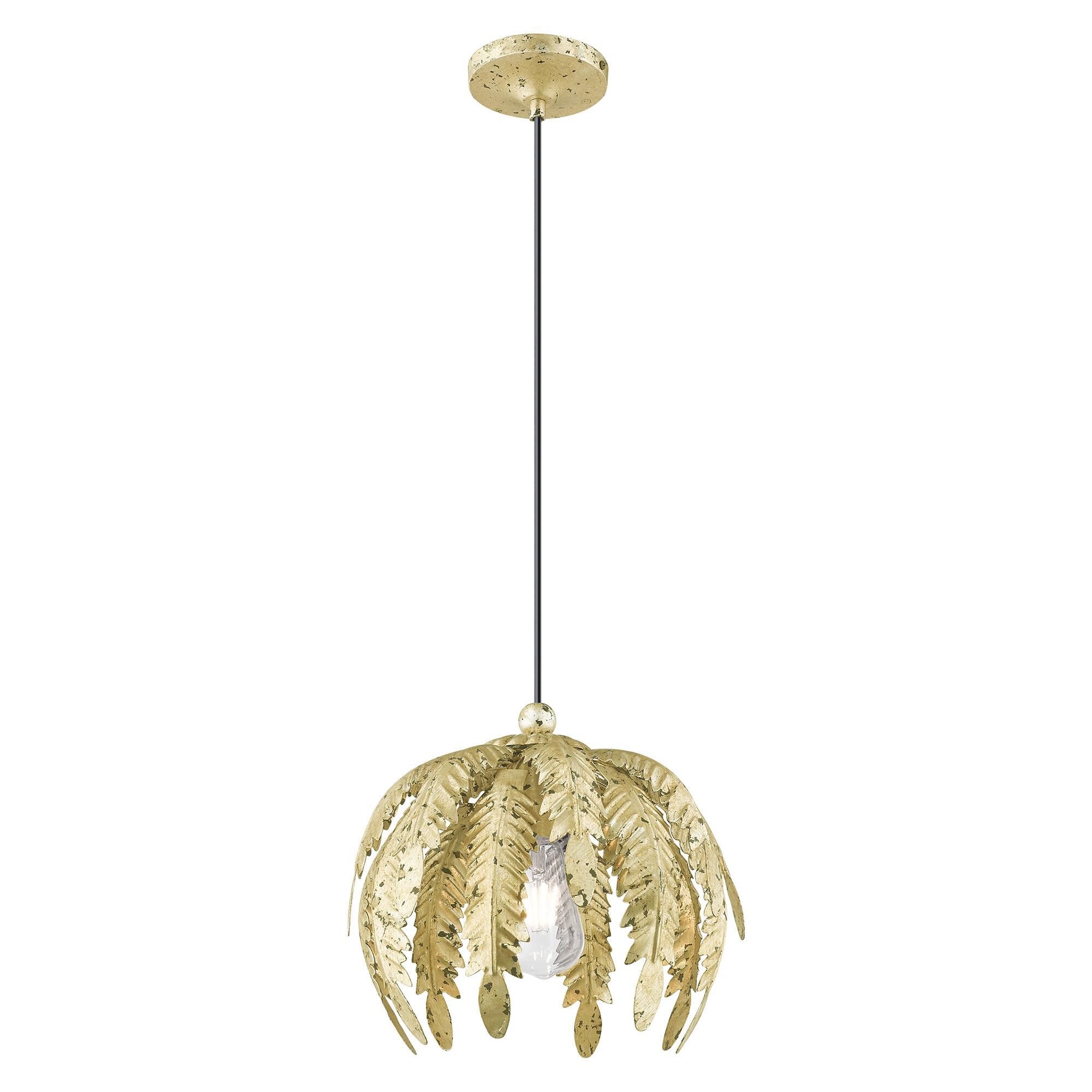 Shown in Winter Gold finish and Acanthus Shaped Winter Gold Metal shade