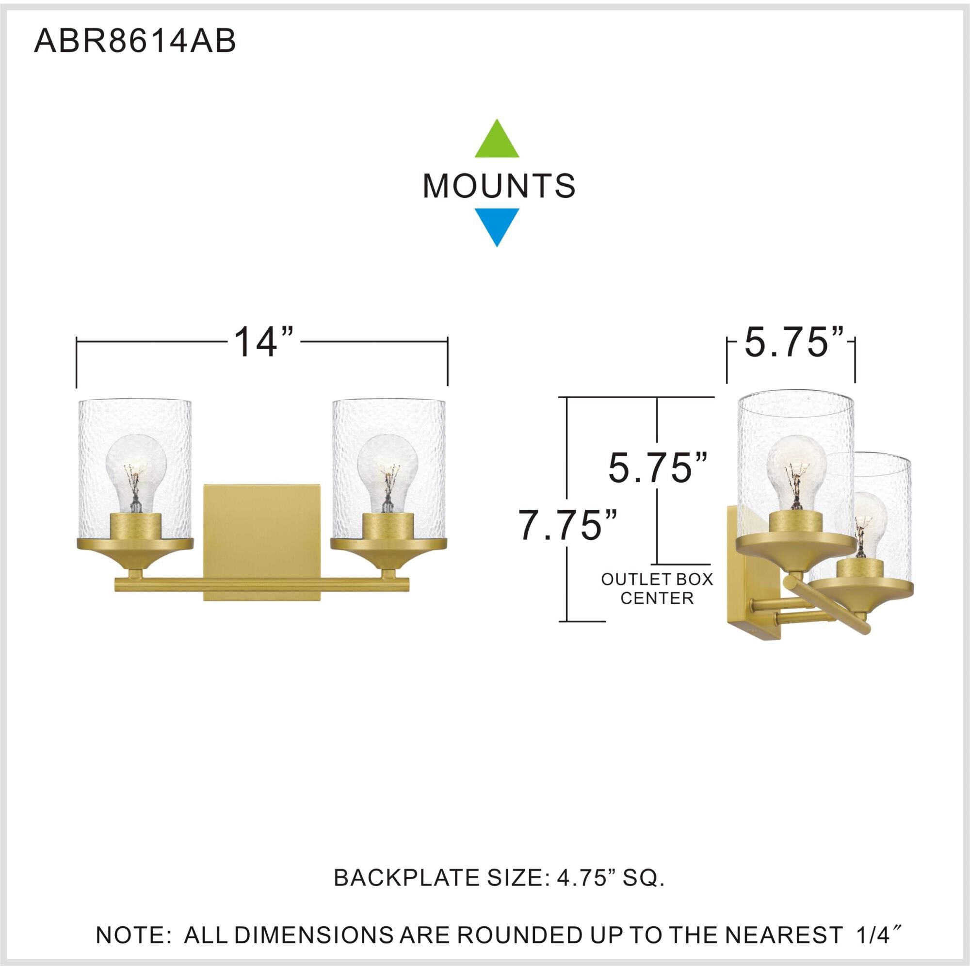 Shown in Aged Brass finish and Clear Hammered Glass shade