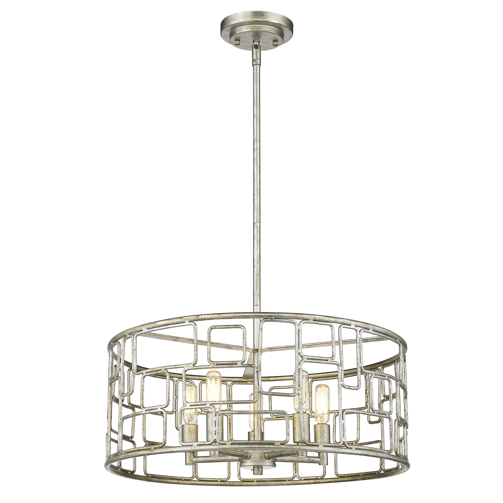 Shown in Antique Silver finish and -- glass and -- shade