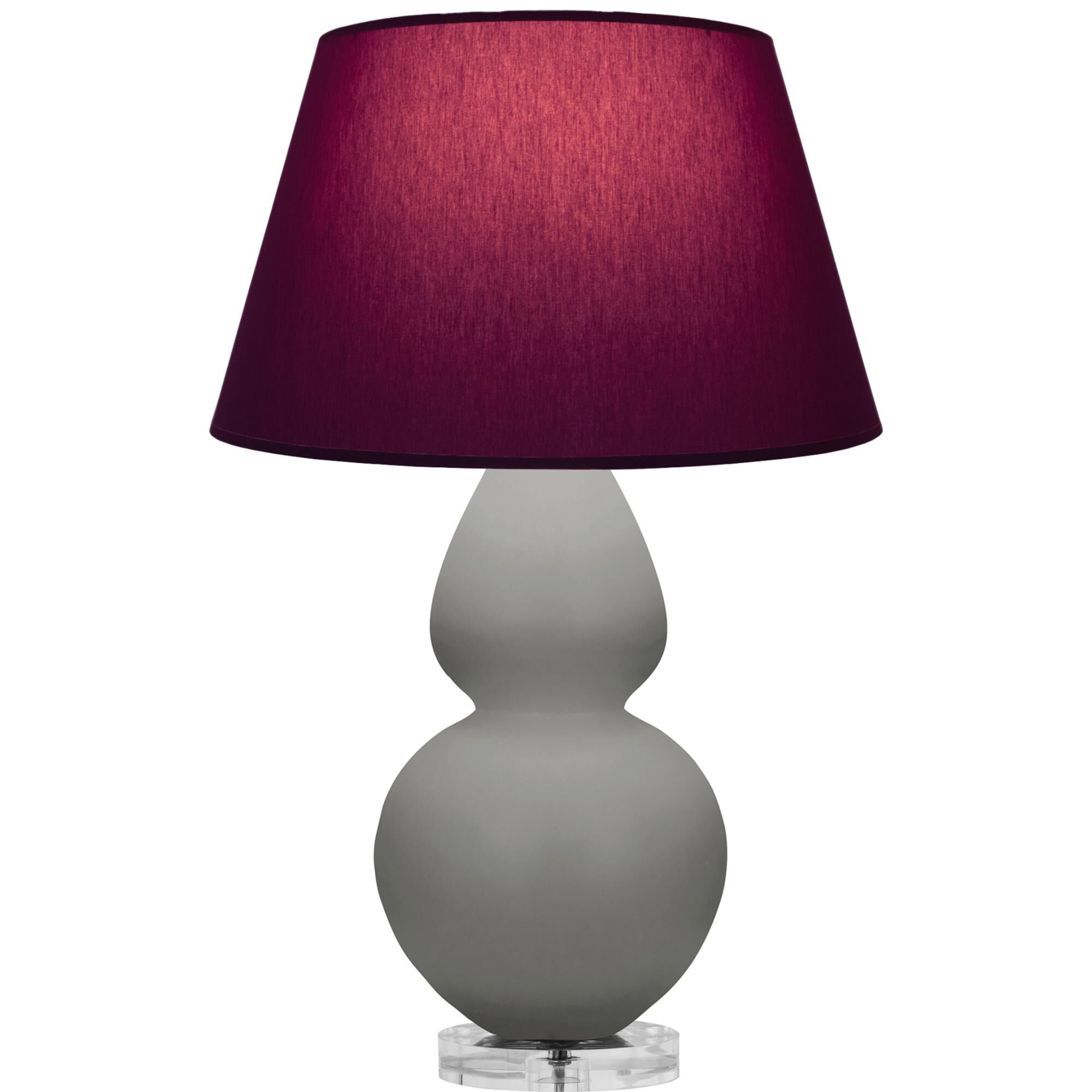 Shown in Matte Smokey Taupe finish and Plum and Lavender shade and Lucite accent