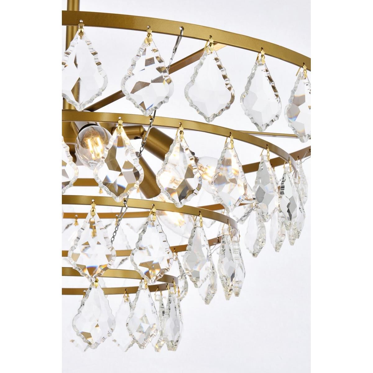 Shown in Brass finish and Royal Cut Clear crystal