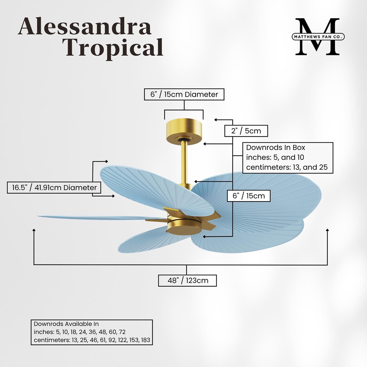 Alessandra Tropical 48 Inch Ceiling Fan by Matthews Fan Company