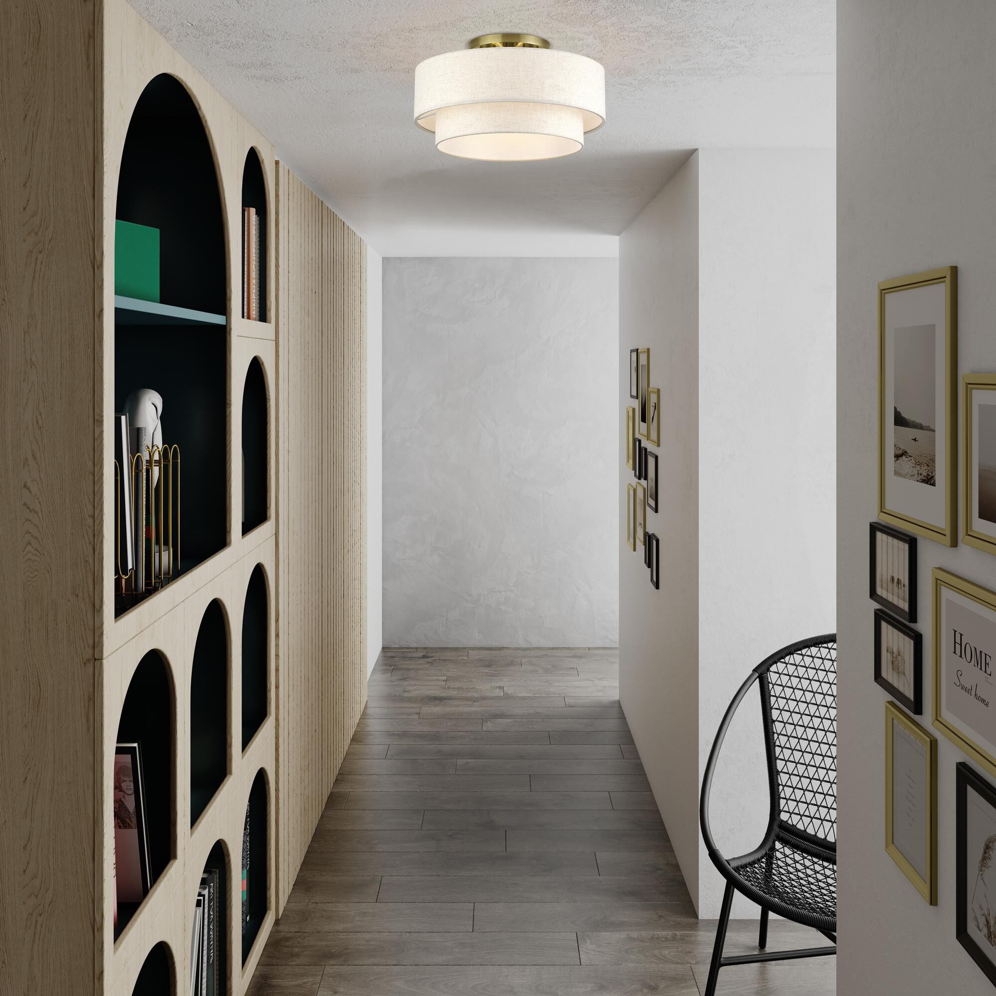 Manorwood 18 Inch Semi Flush Mount by Livex Lighting