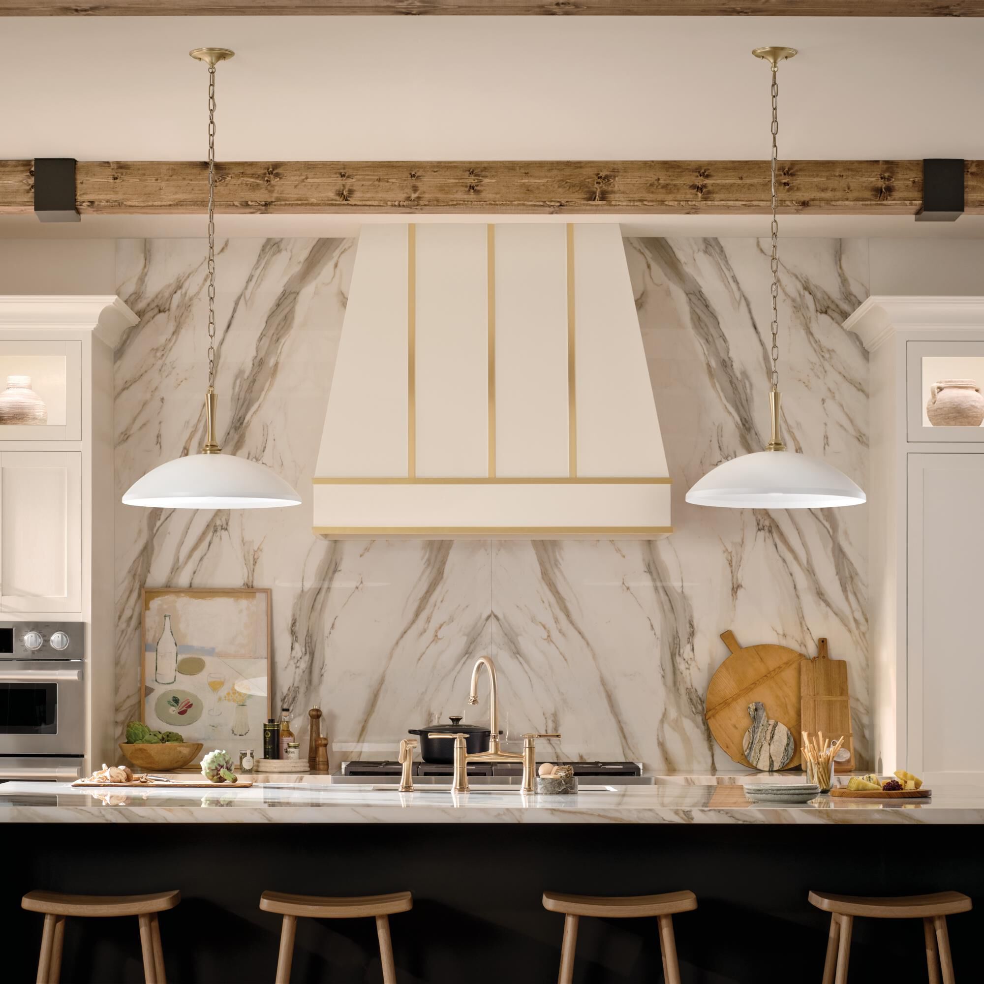 Shown in White finish and Metal, Dome and Smooth shade